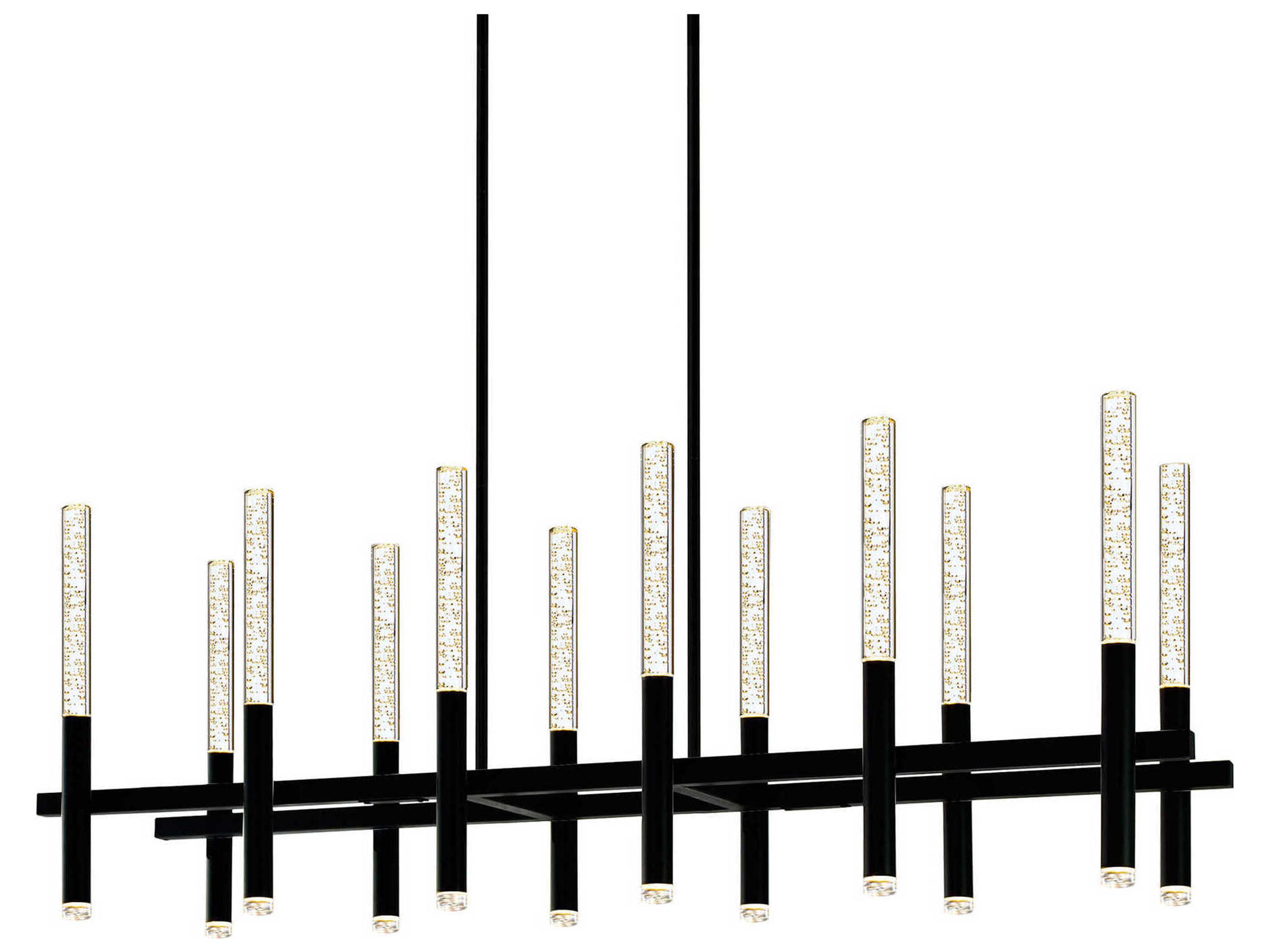 CWI Lighting Dragonswatch Black Linear Island Pendant