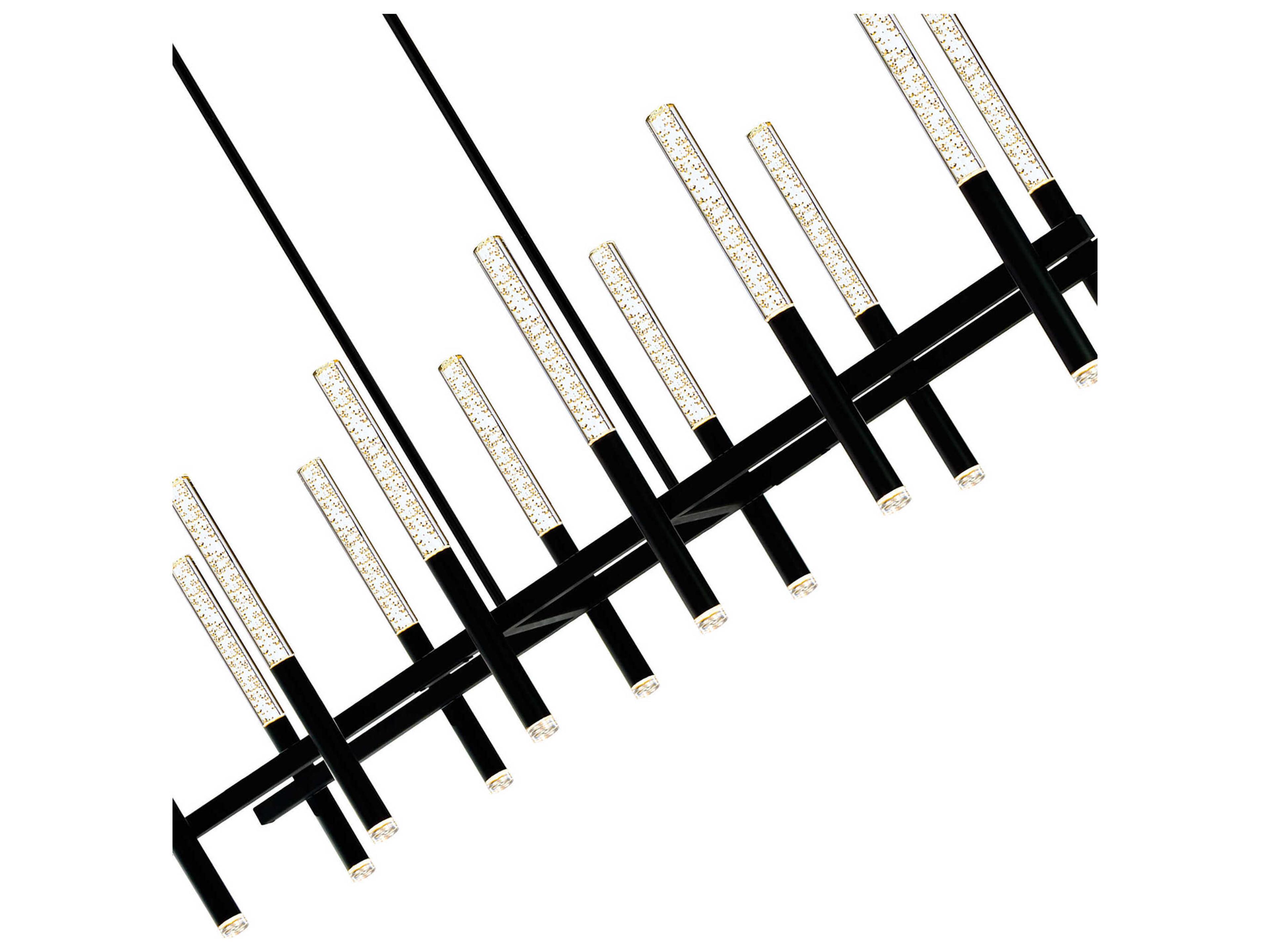 CWI Lighting Dragonswatch Black Linear Island Pendant