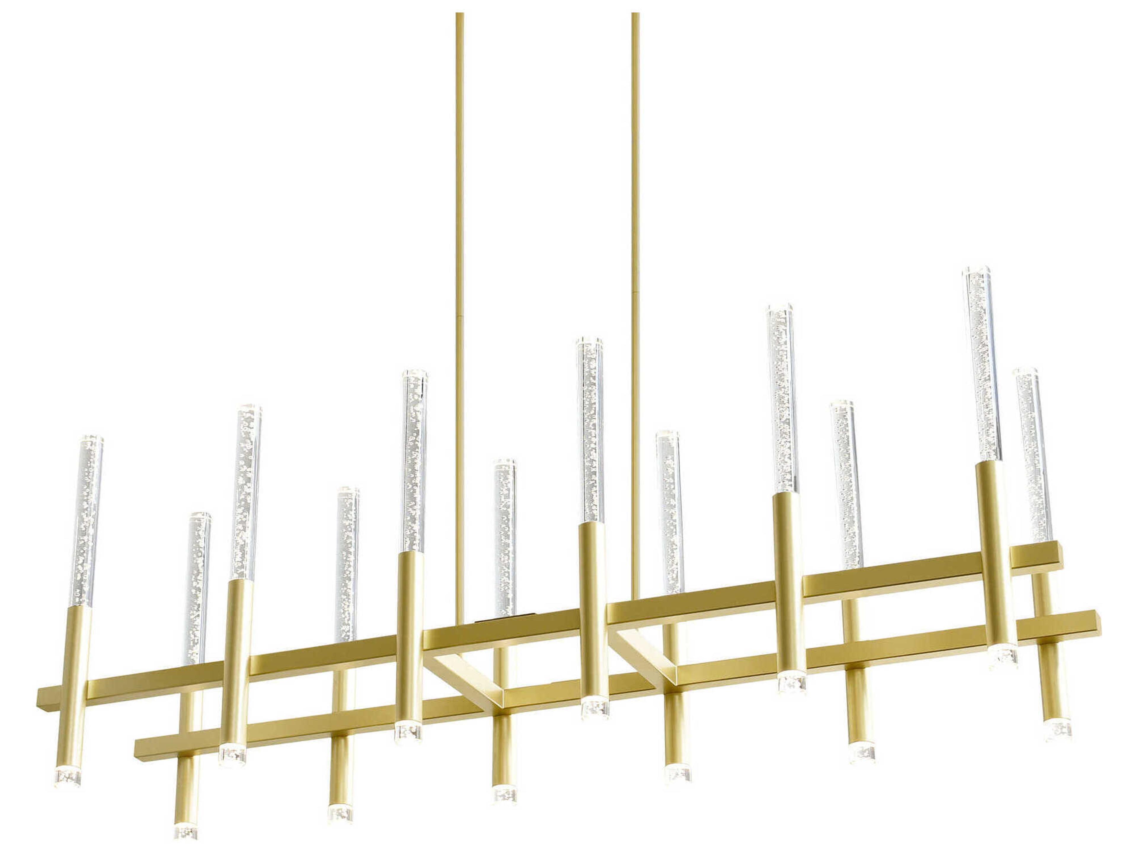 CWI Lighting Dragonswatch Satin Gold Linear Island Pendant