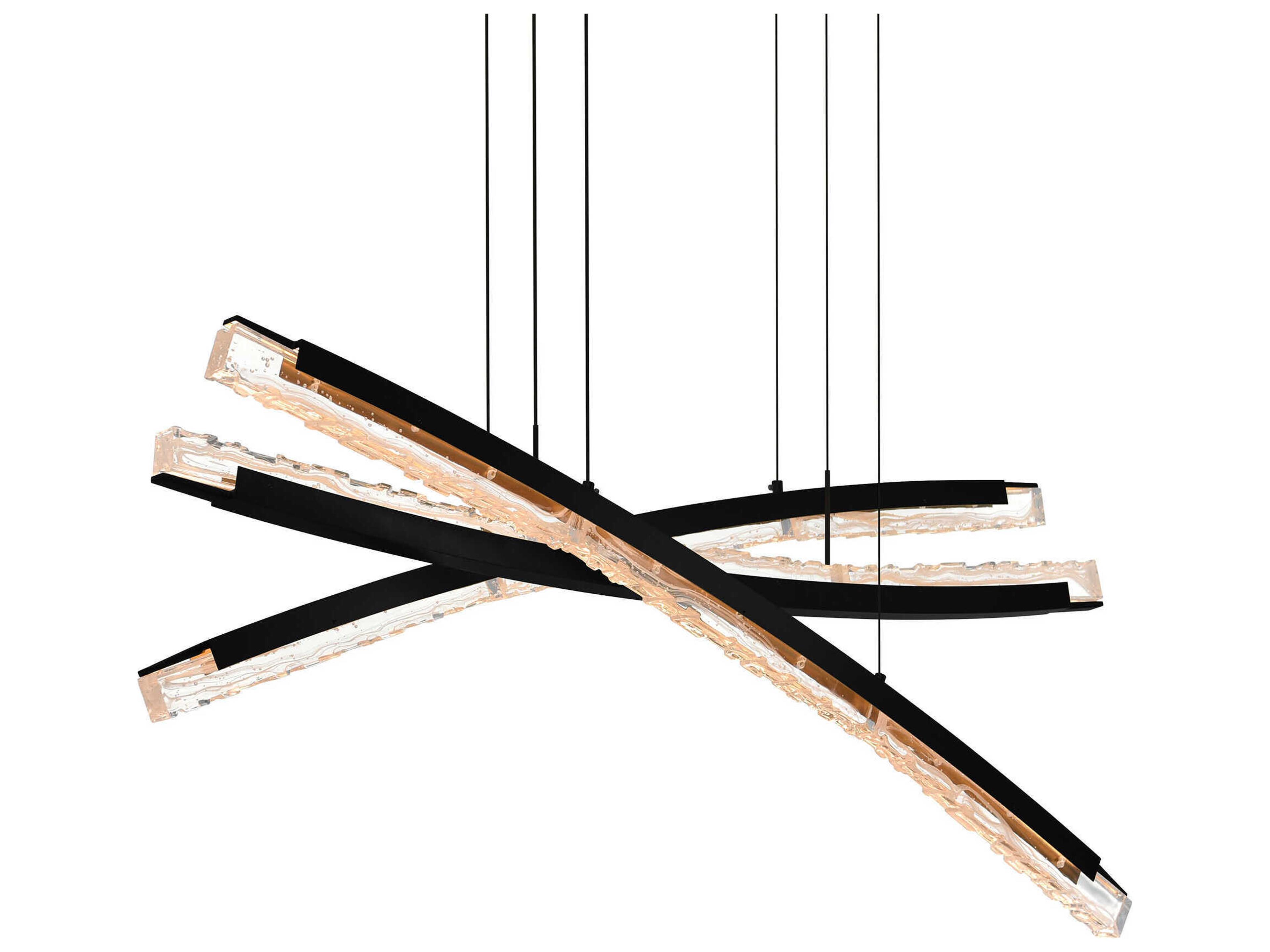 CWI Lighting Saber Black Linear Island Pendant