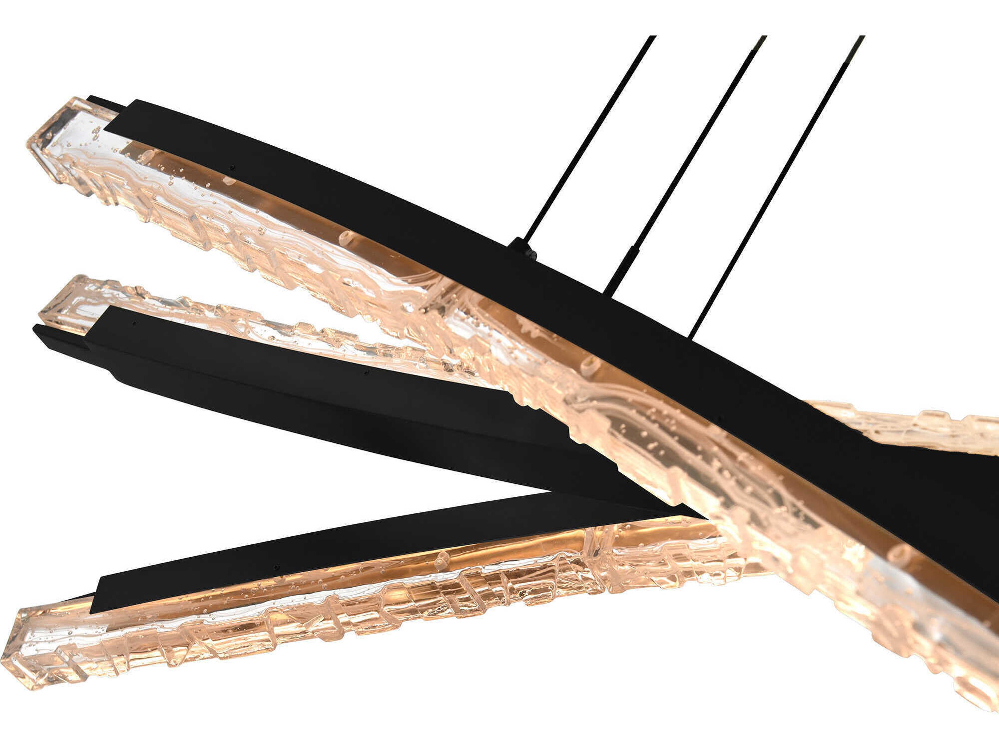 CWI Lighting Saber Black Linear Island Pendant