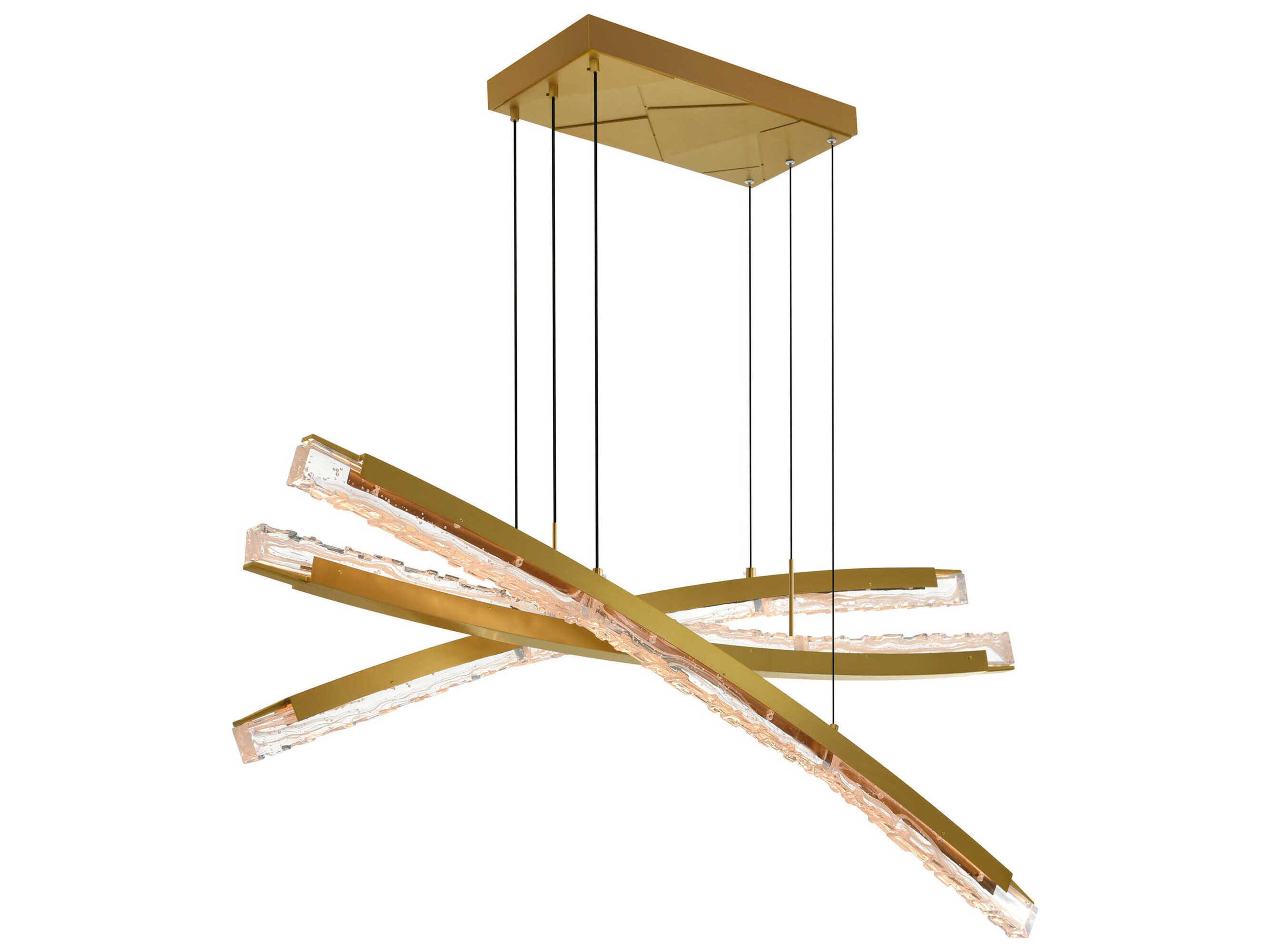 Saber Brass Linear Island Pendant