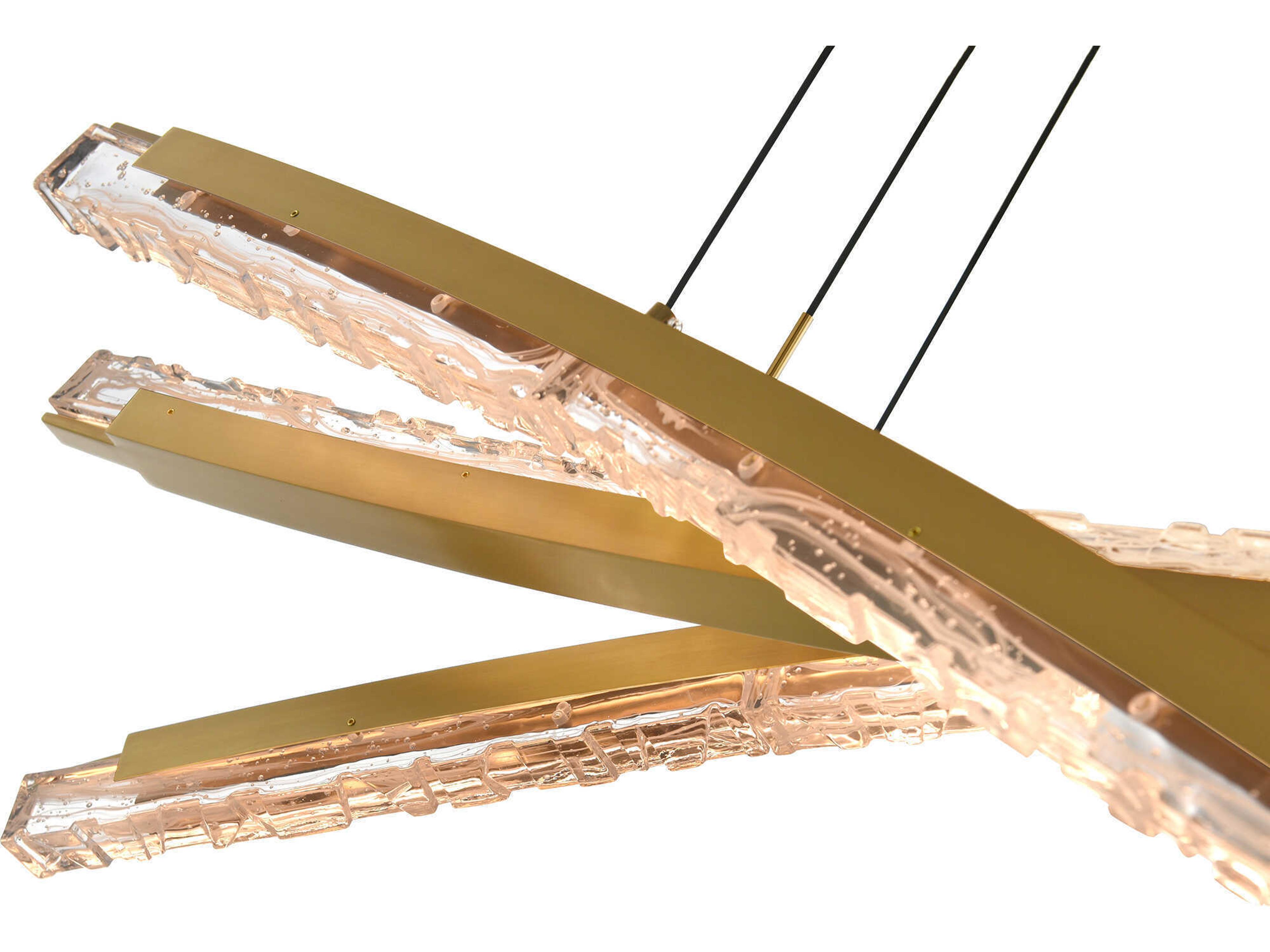 CWI Lighting Saber Brass Linear Island Pendant