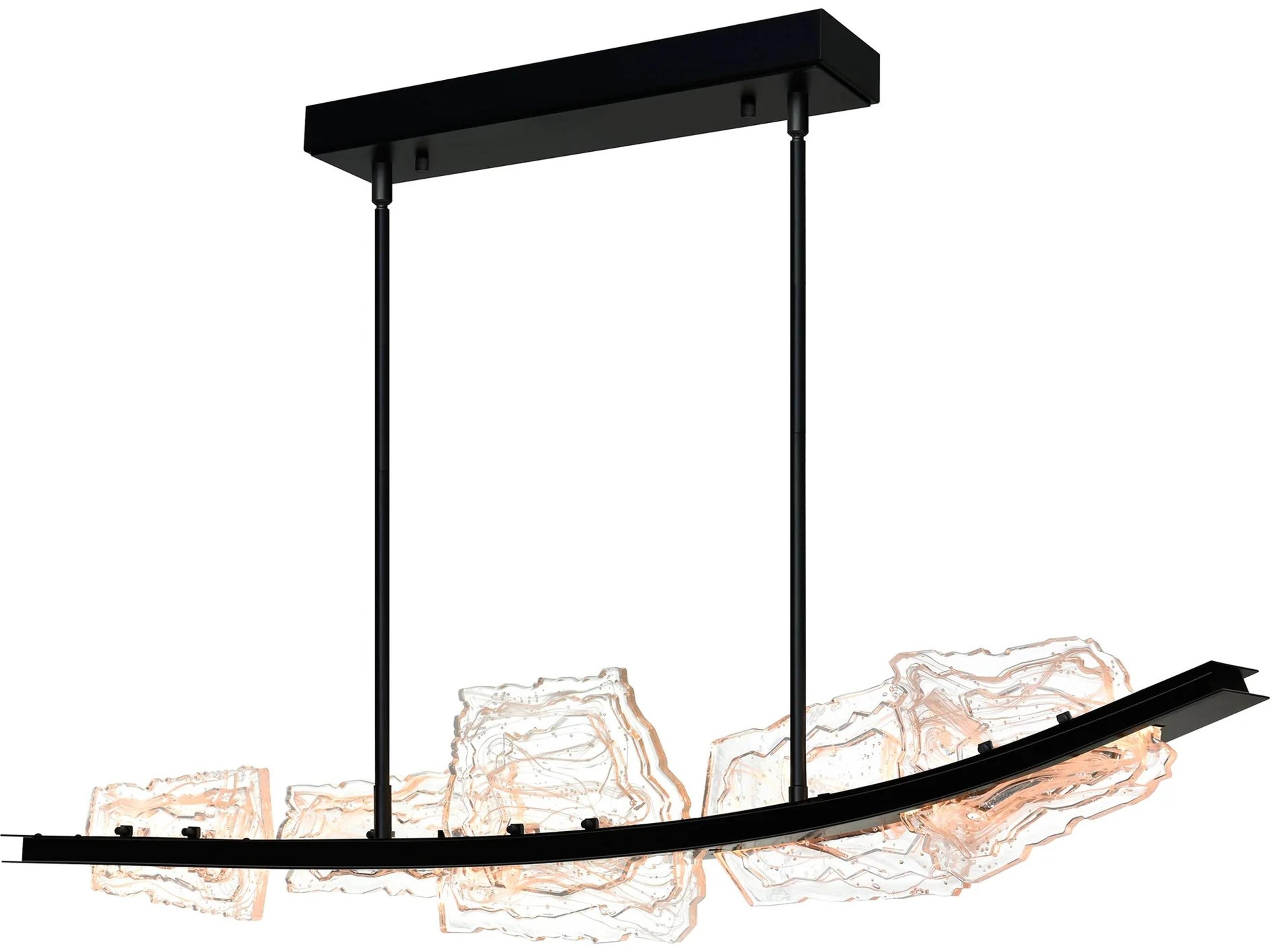 CWI Lighting Arcus Black LED Linear Island Pendant