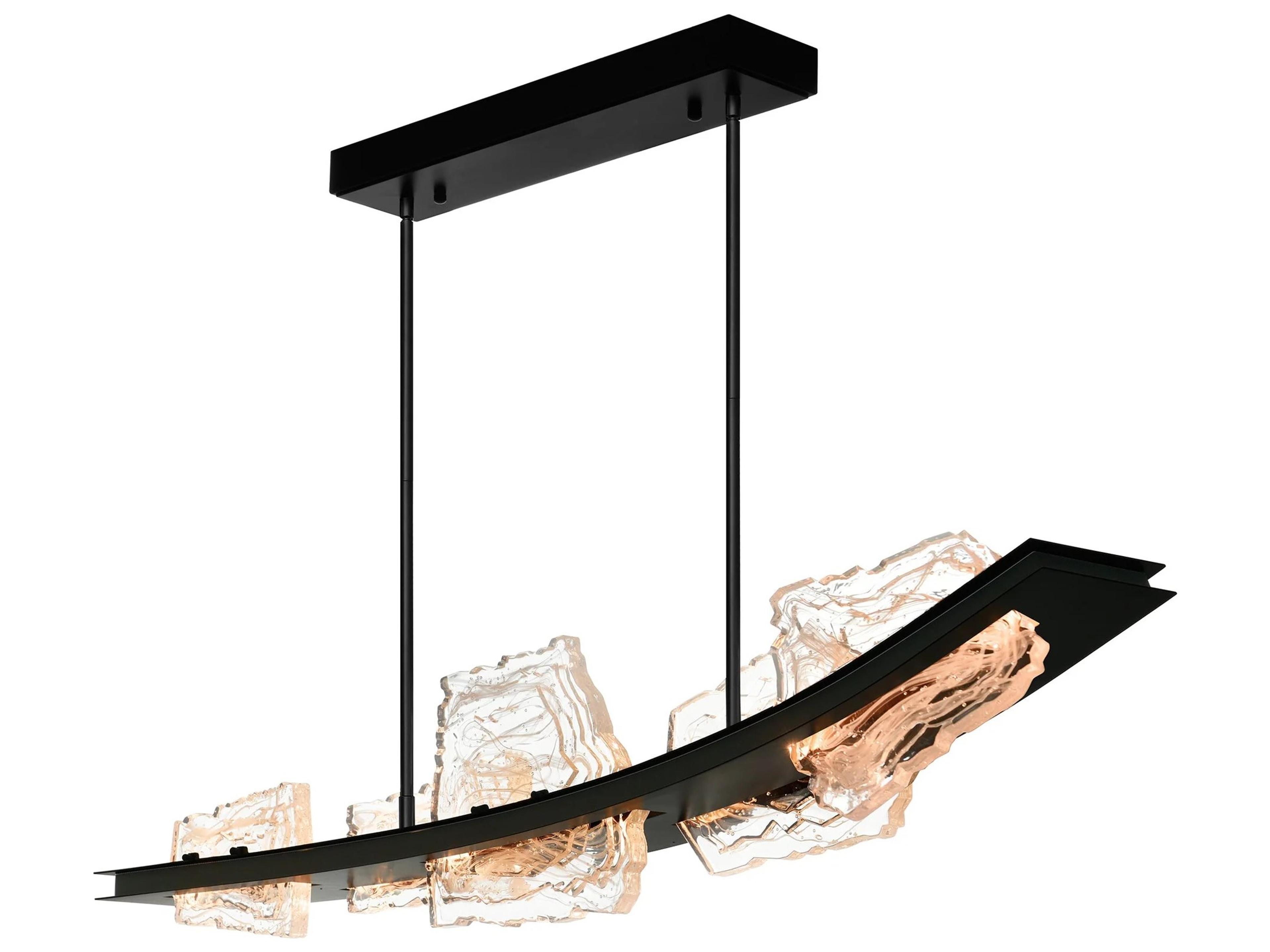 CWI Lighting Arcus Black LED Linear Island Pendant