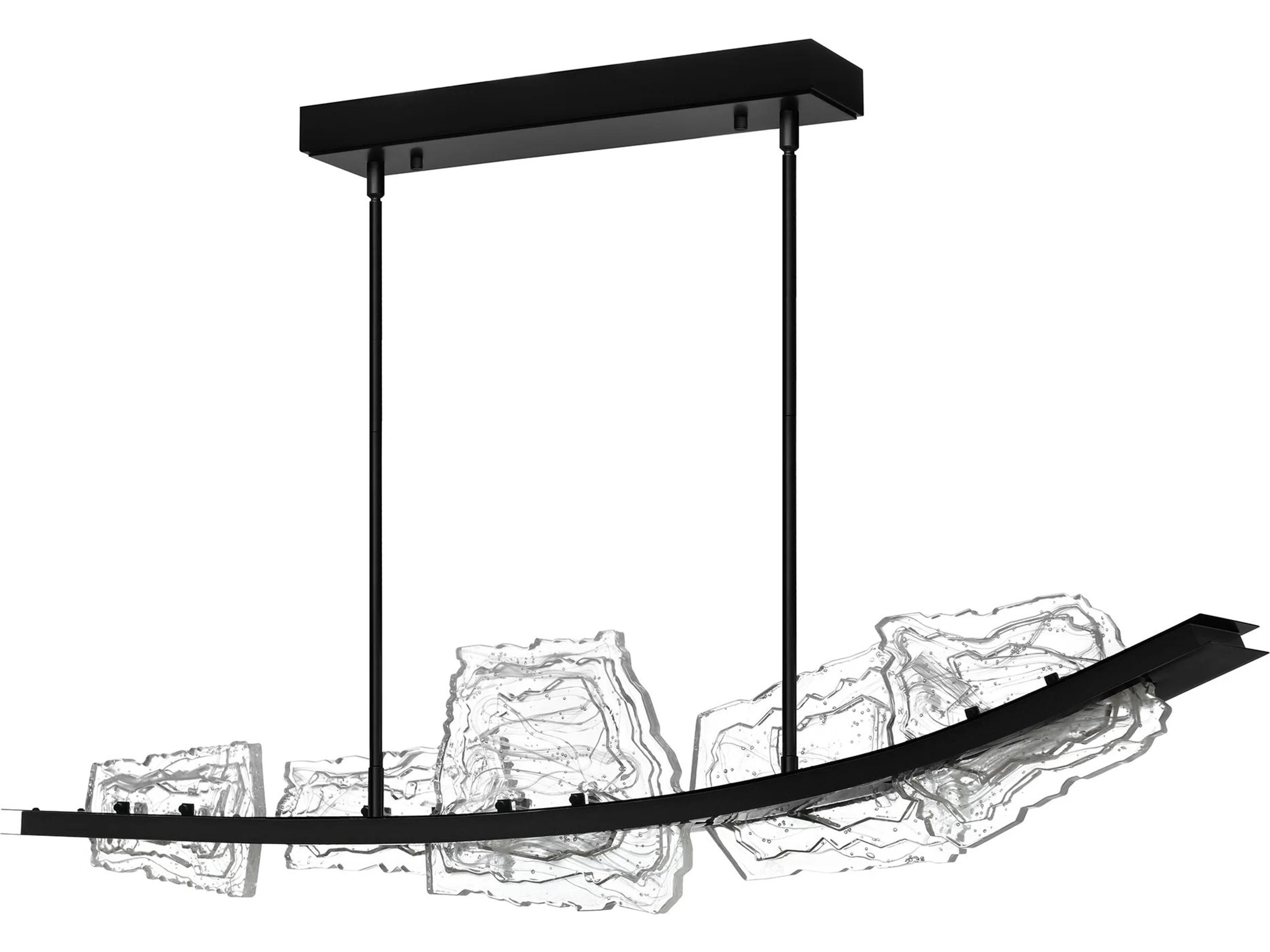 CWI Lighting Arcus Black LED Linear Island Pendant