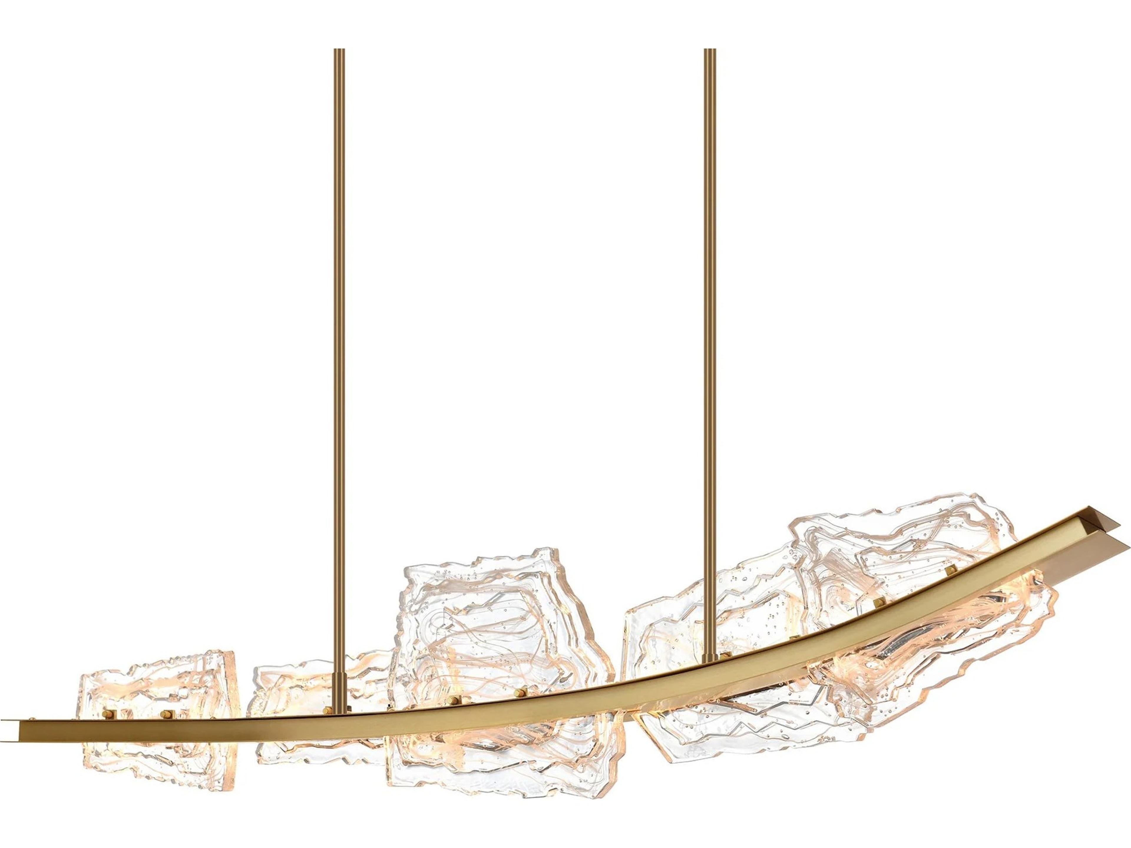 CWI Lighting Arcus Brass LED Linear Island Pendant