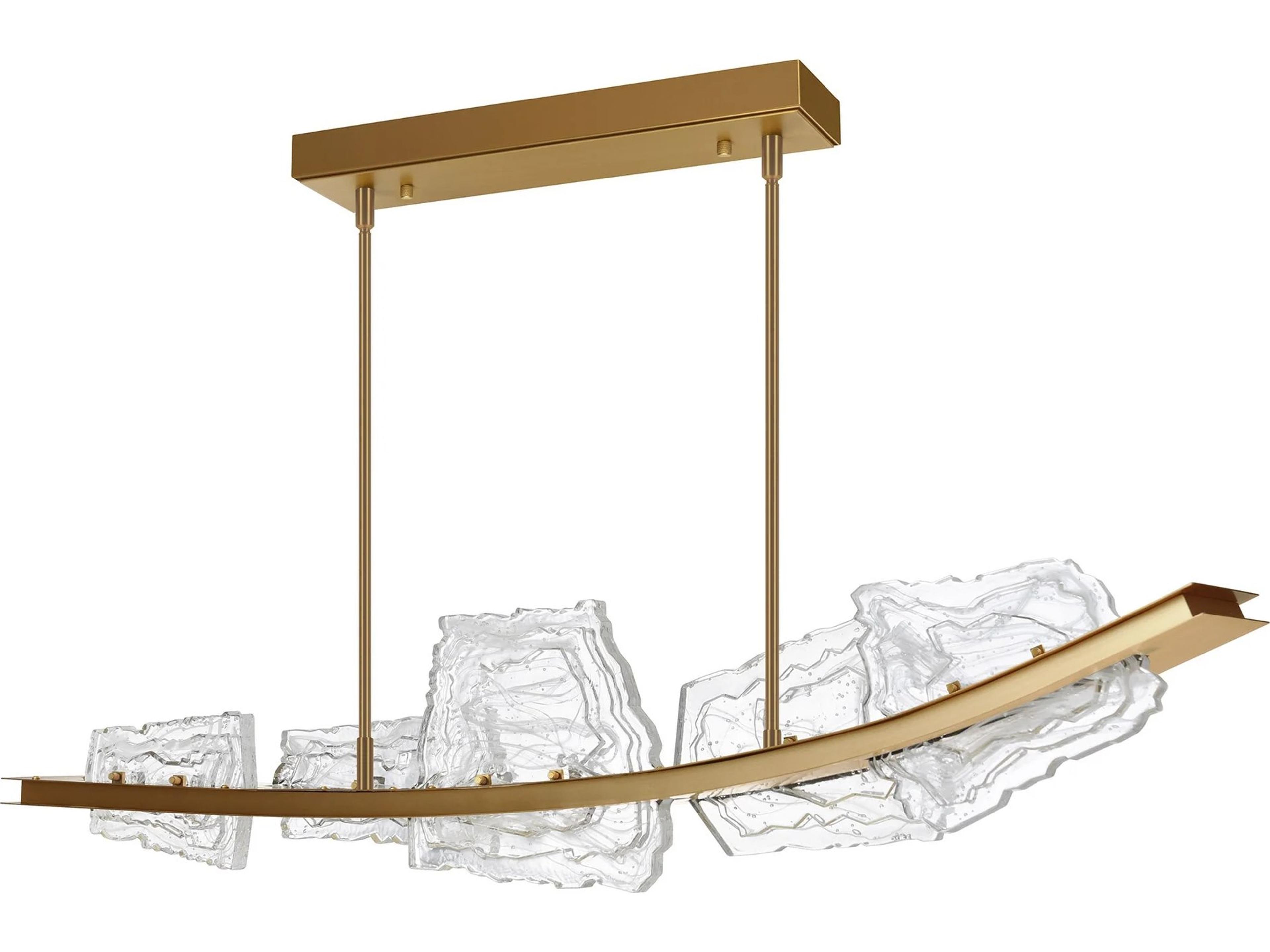 CWI Lighting Arcus Brass LED Linear Island Pendant