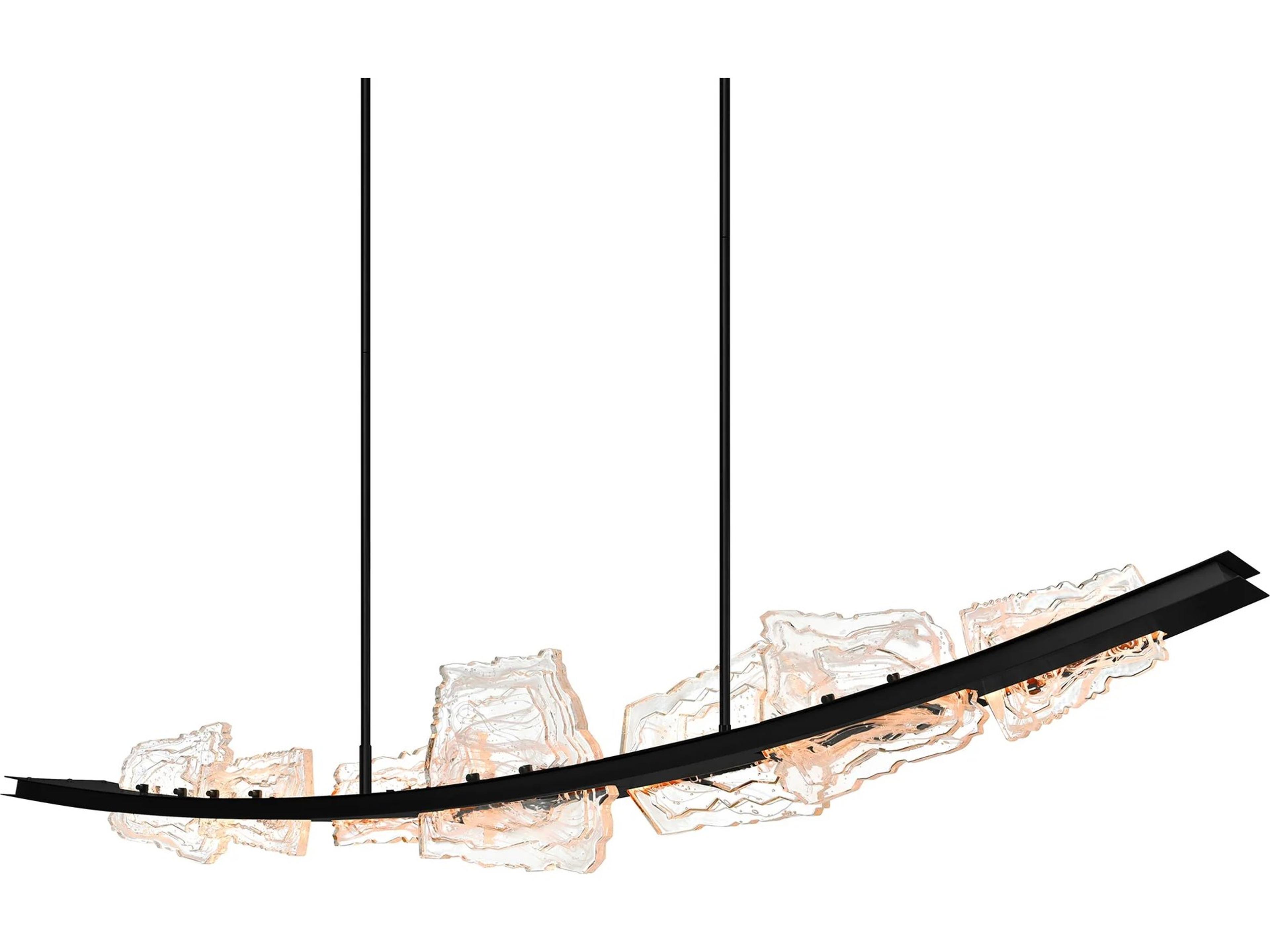 CWI Lighting Arcus Black LED Linear Island Pendant