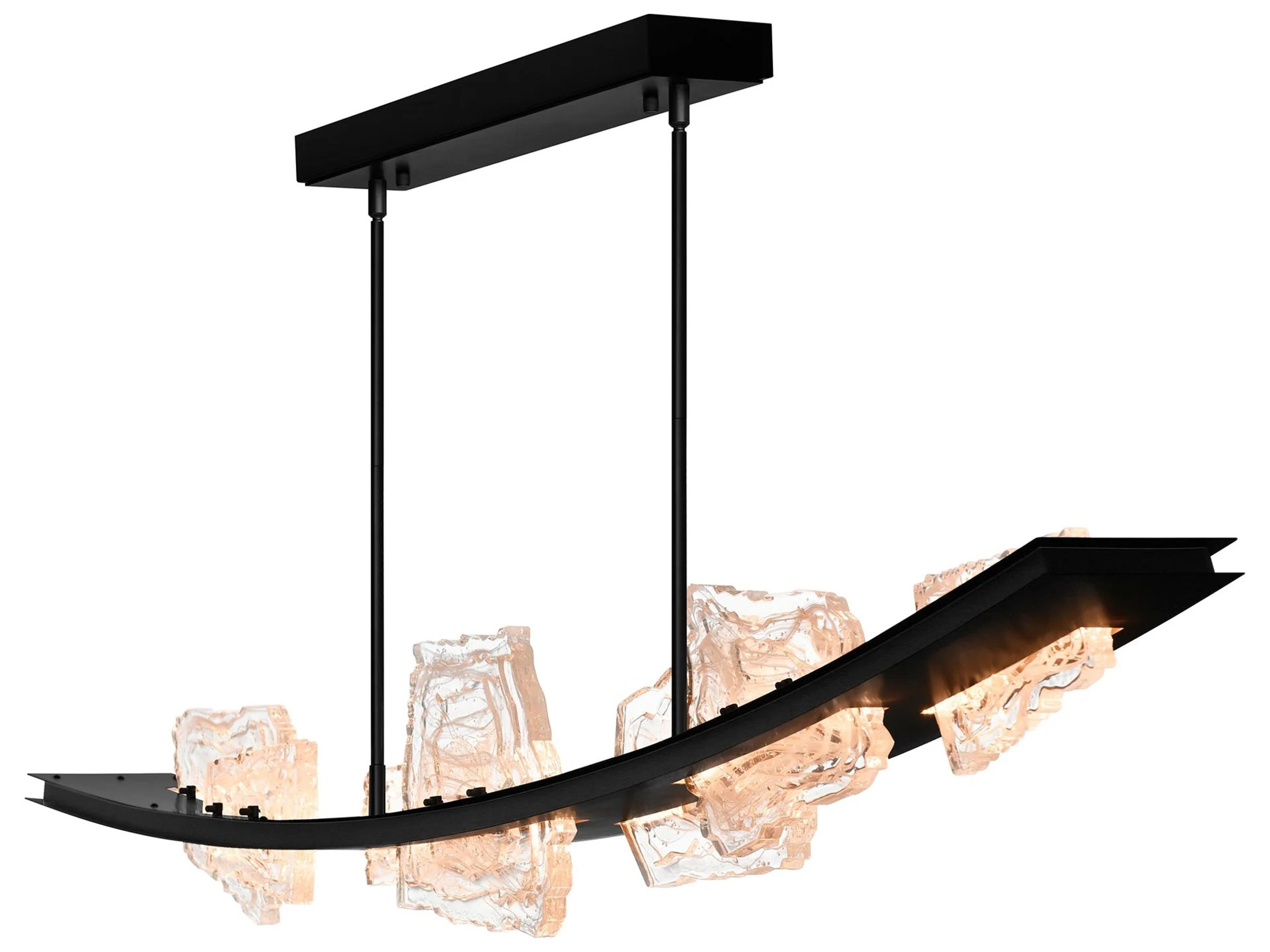 CWI Lighting Arcus Black LED Linear Island Pendant