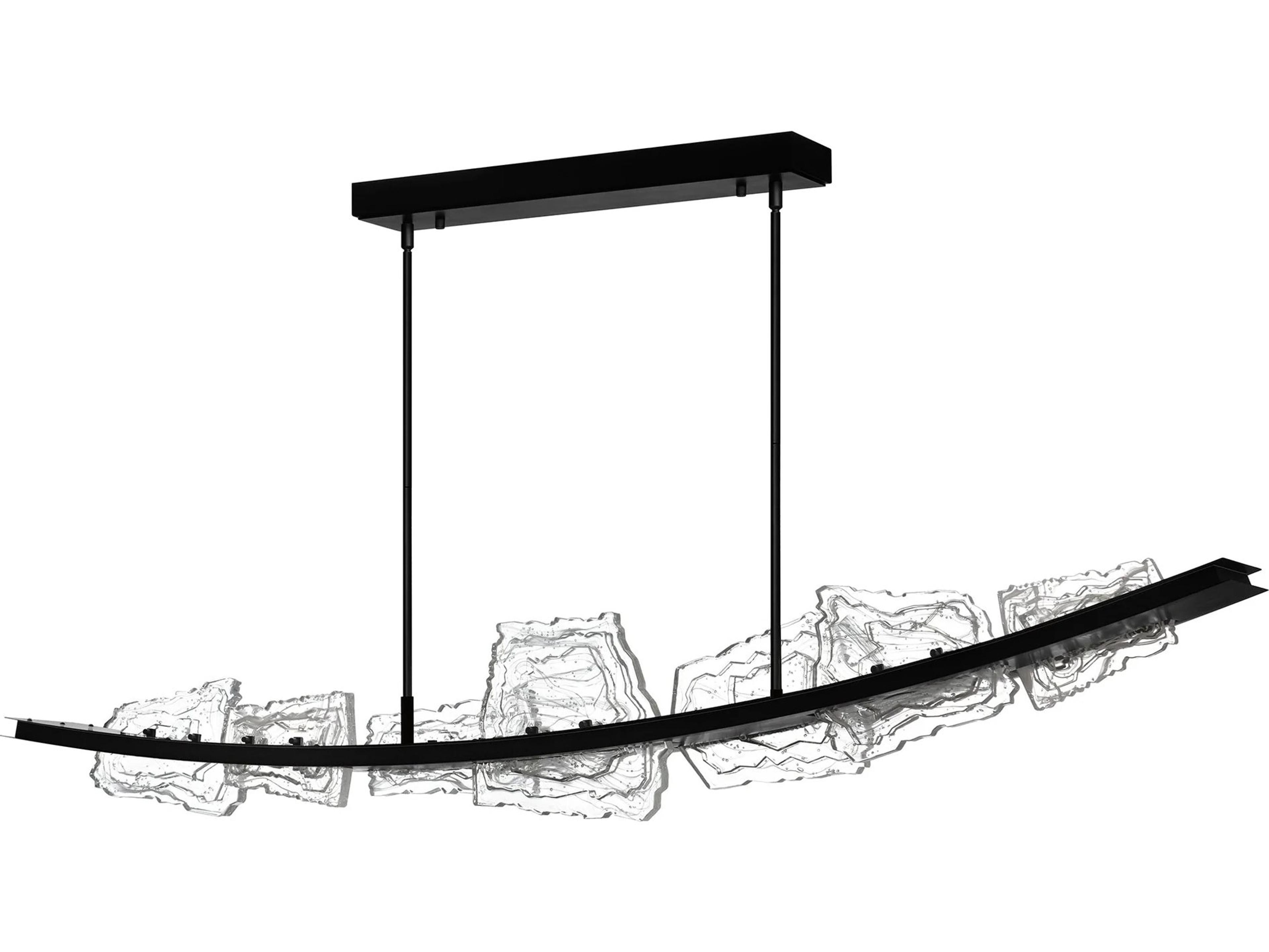 CWI Lighting Arcus Black LED Linear Island Pendant