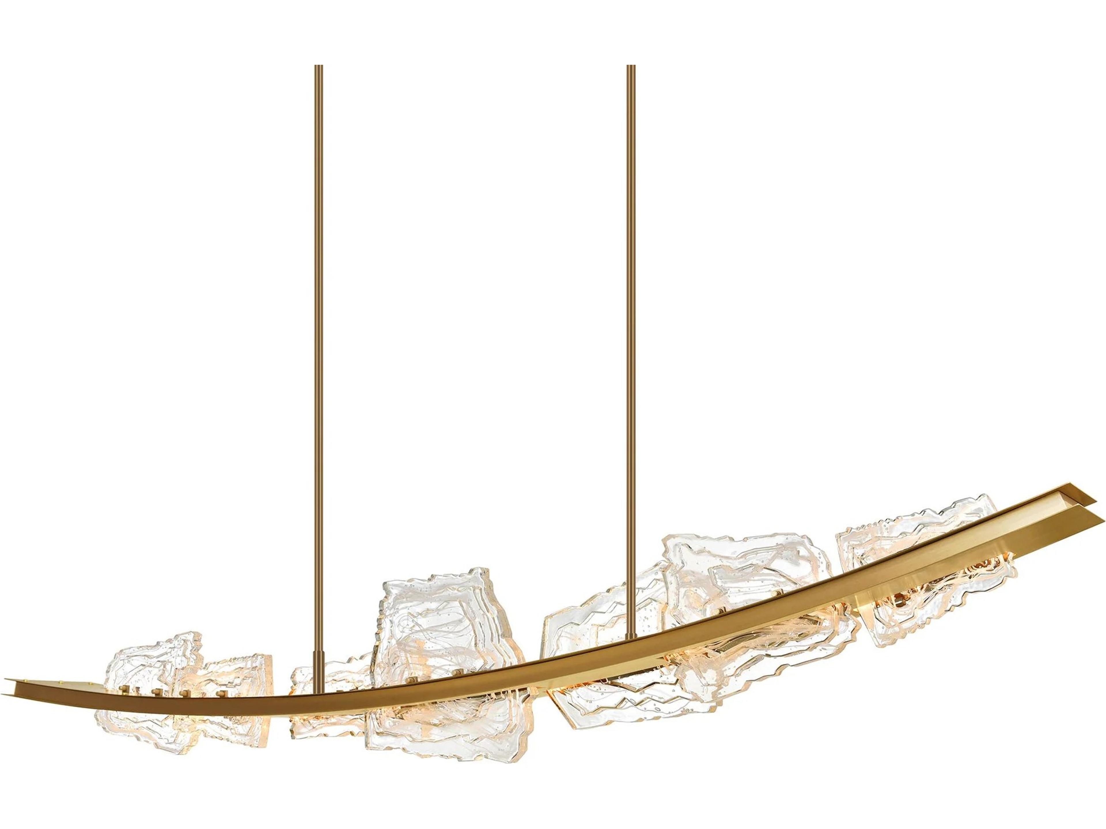 CWI Lighting Arcus Brass LED Linear Island Pendant