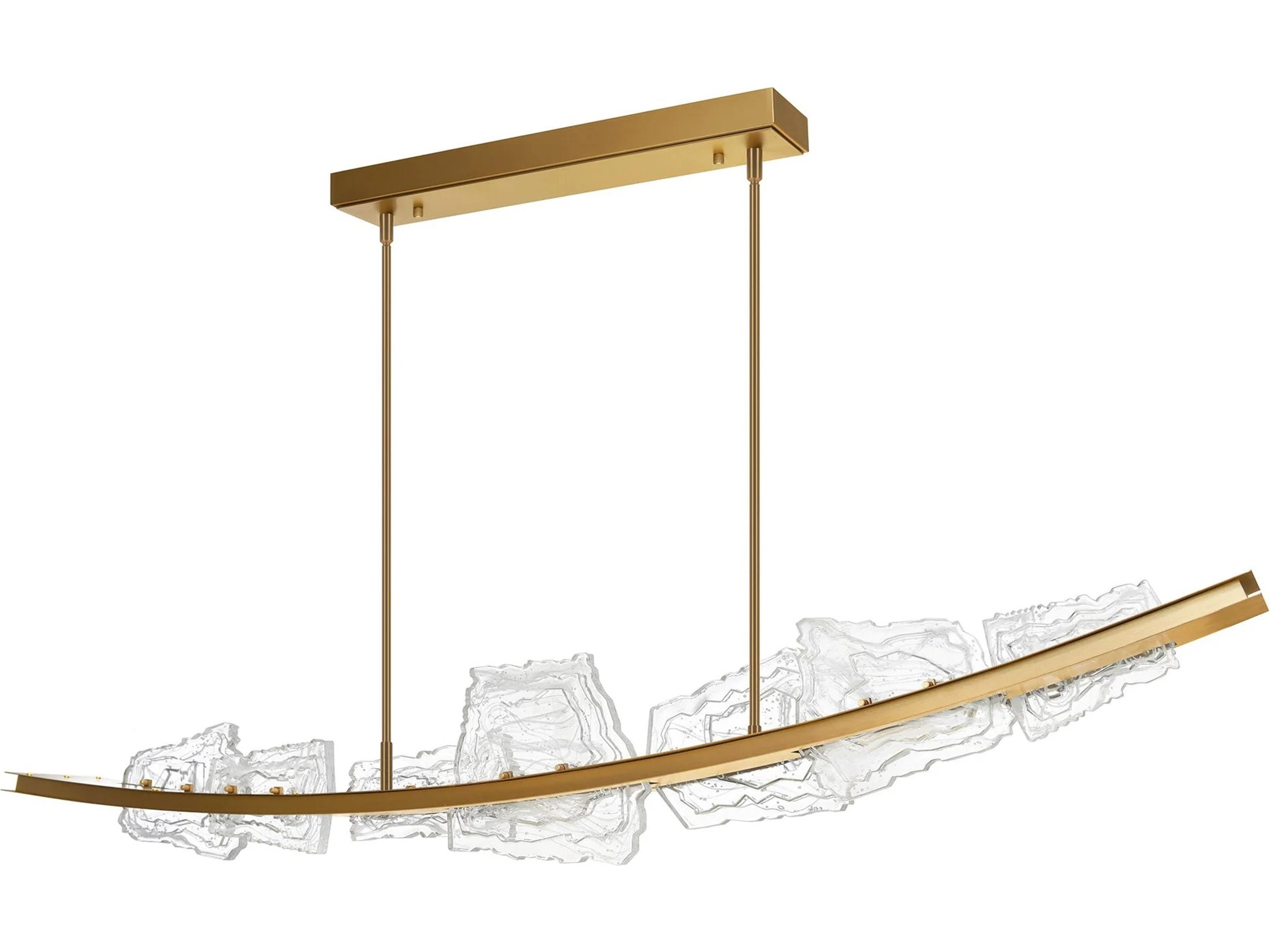 CWI Lighting Arcus Brass LED Linear Island Pendant