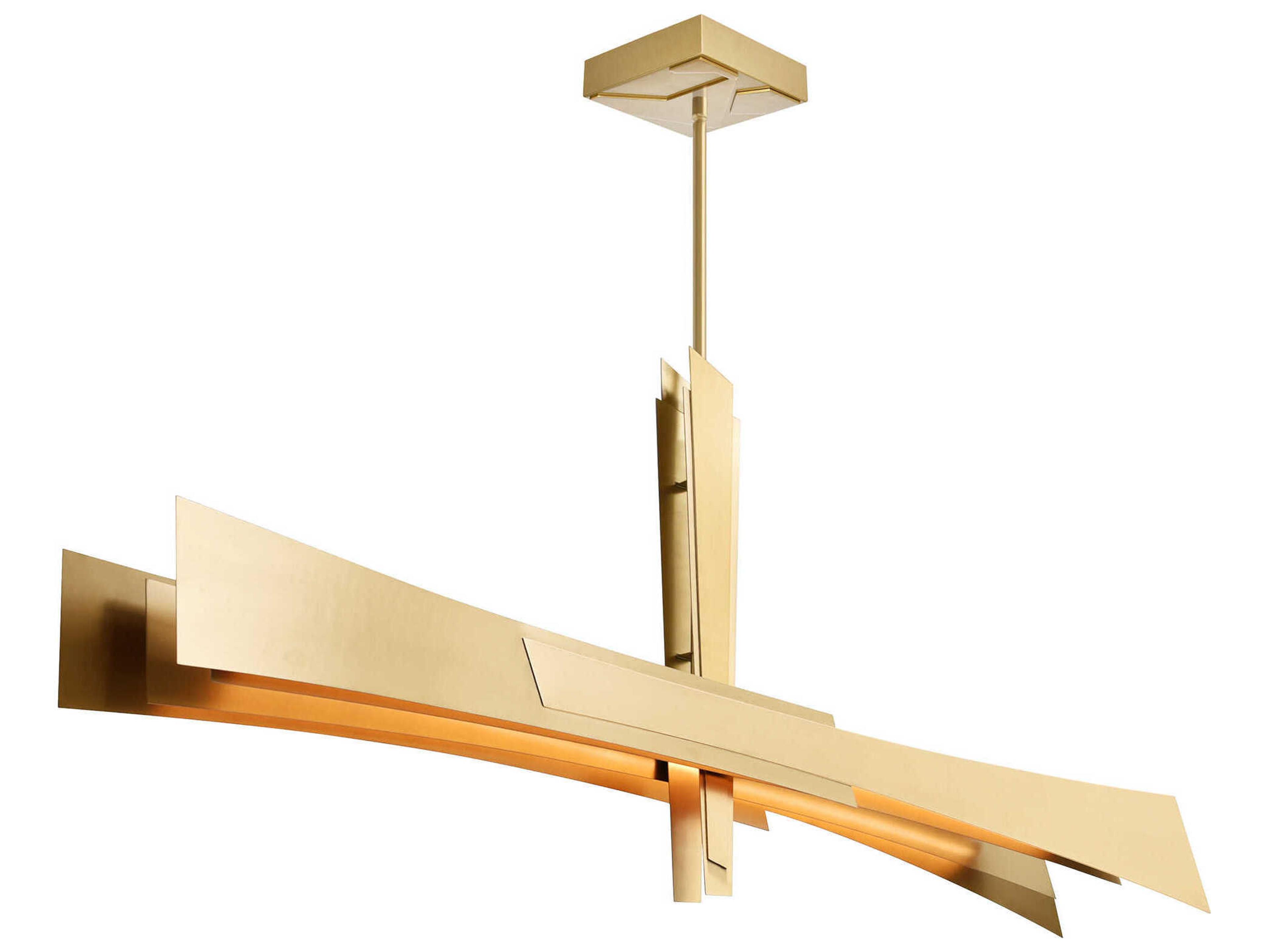 CWI Lighting Solara Brass Linear Island Pendant