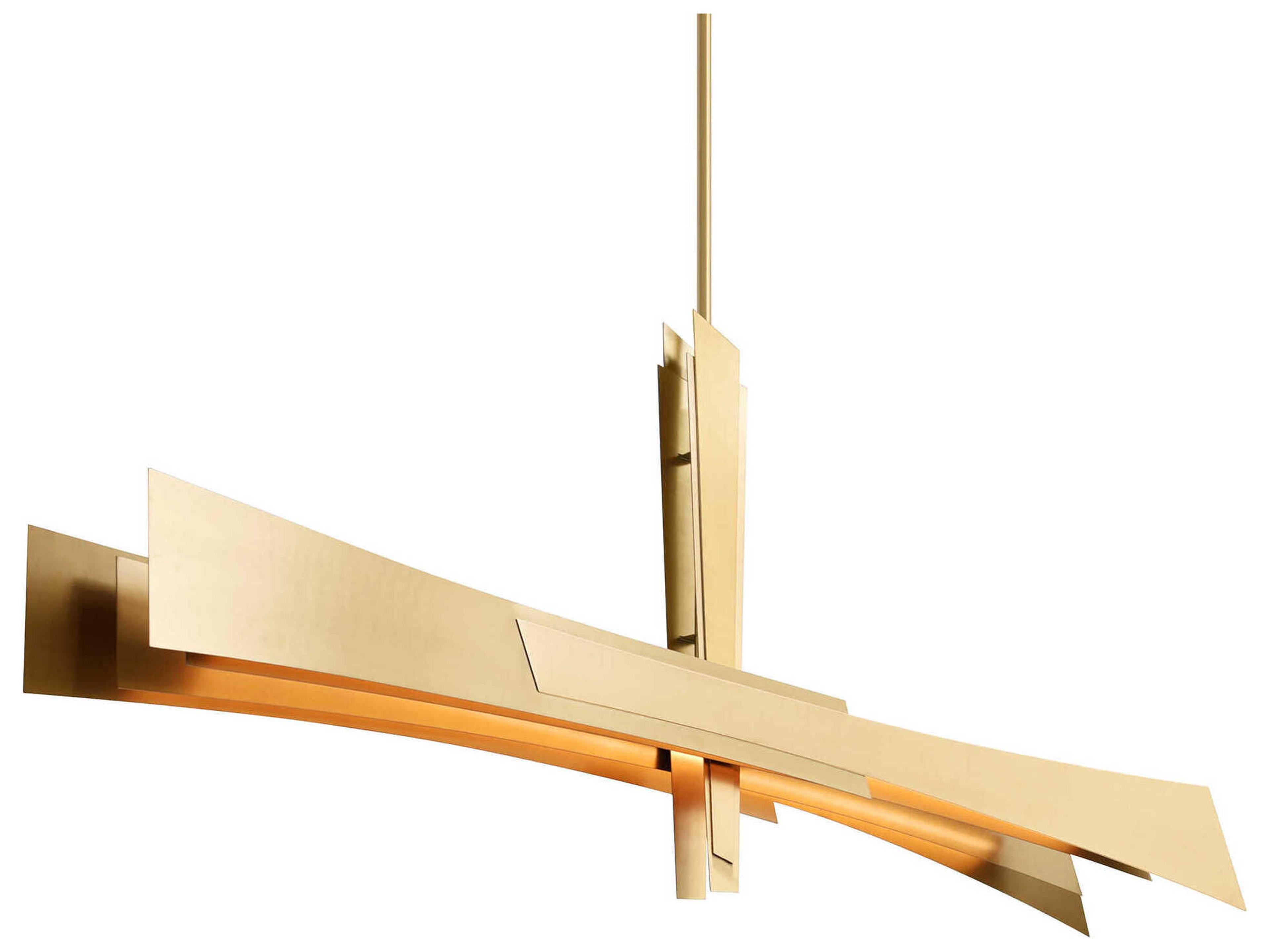 CWI Lighting Solara Brass Linear Island Pendant