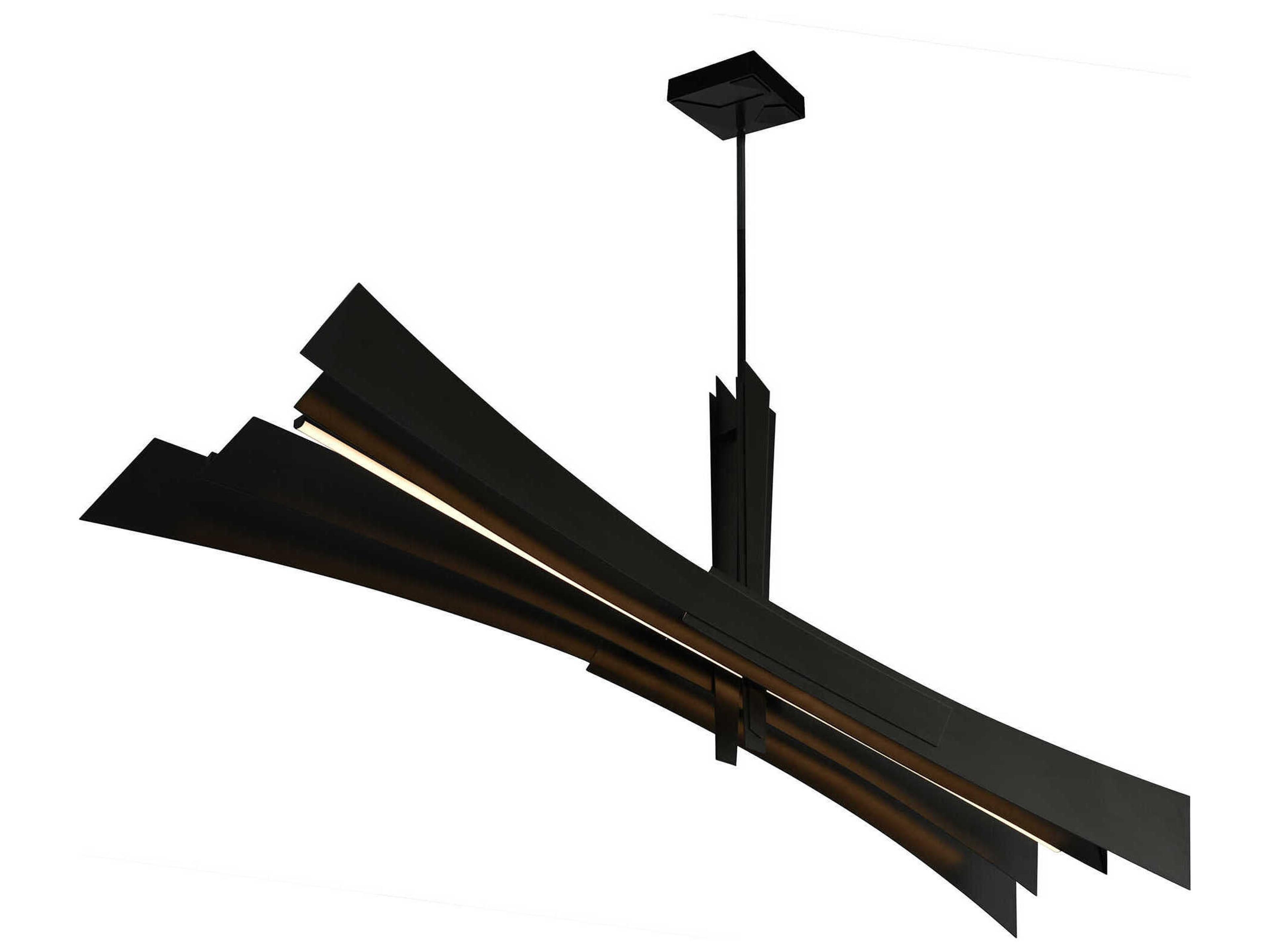 CWI Lighting Solara Black Linear Island Pendant