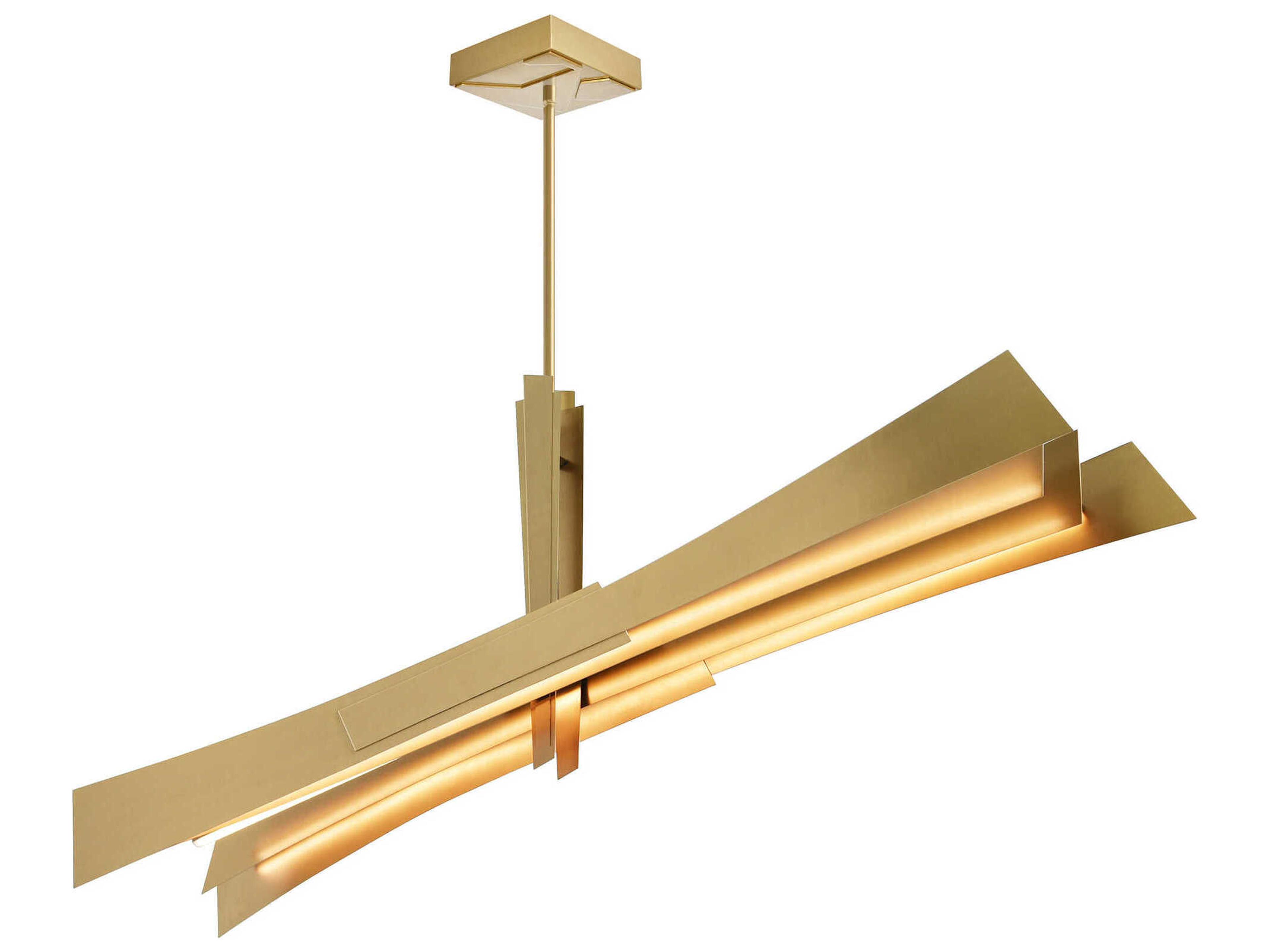 CWI Lighting Solara Brass Linear Island Pendant