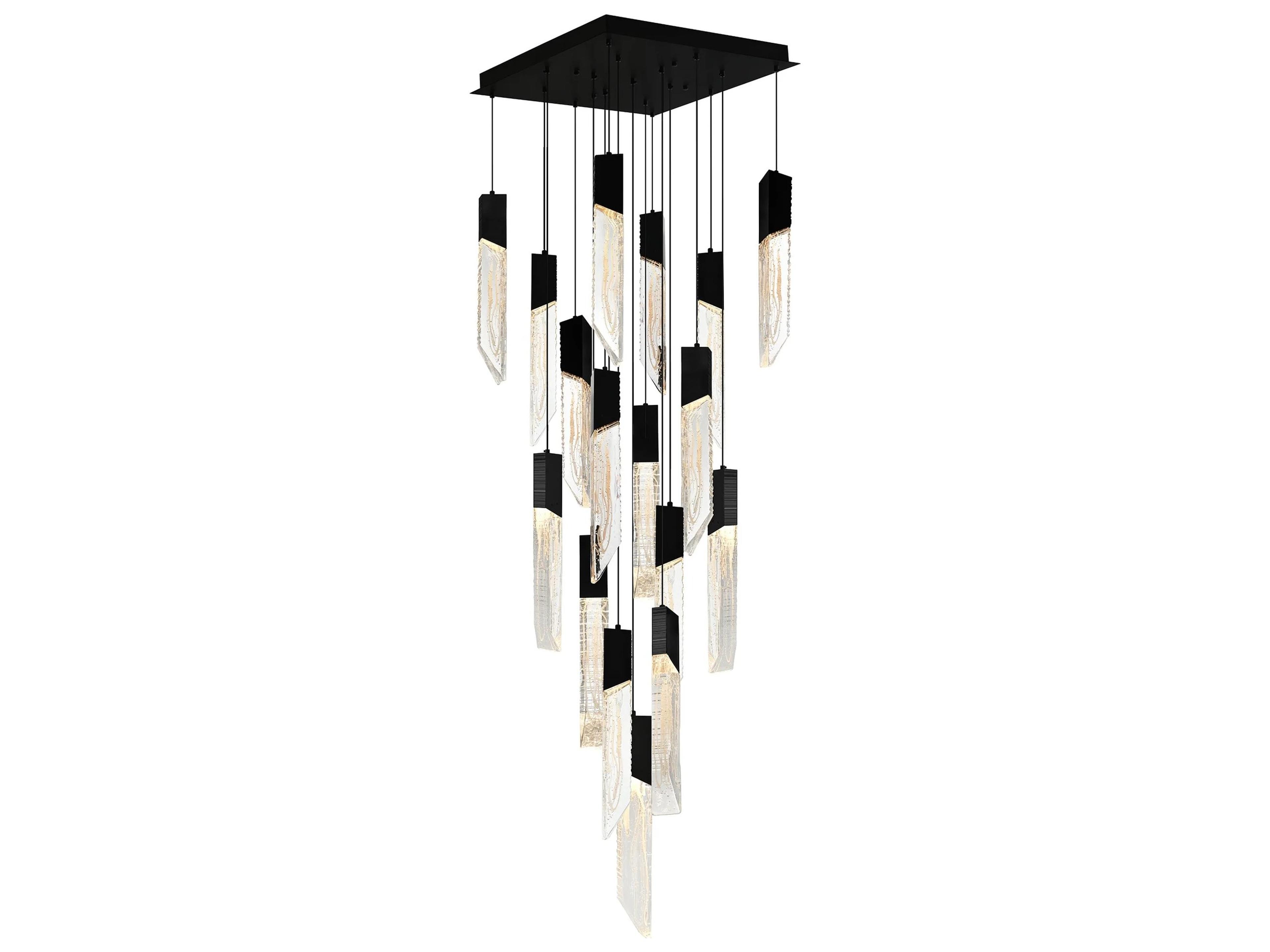 Petra Black LED Tiered Pendant