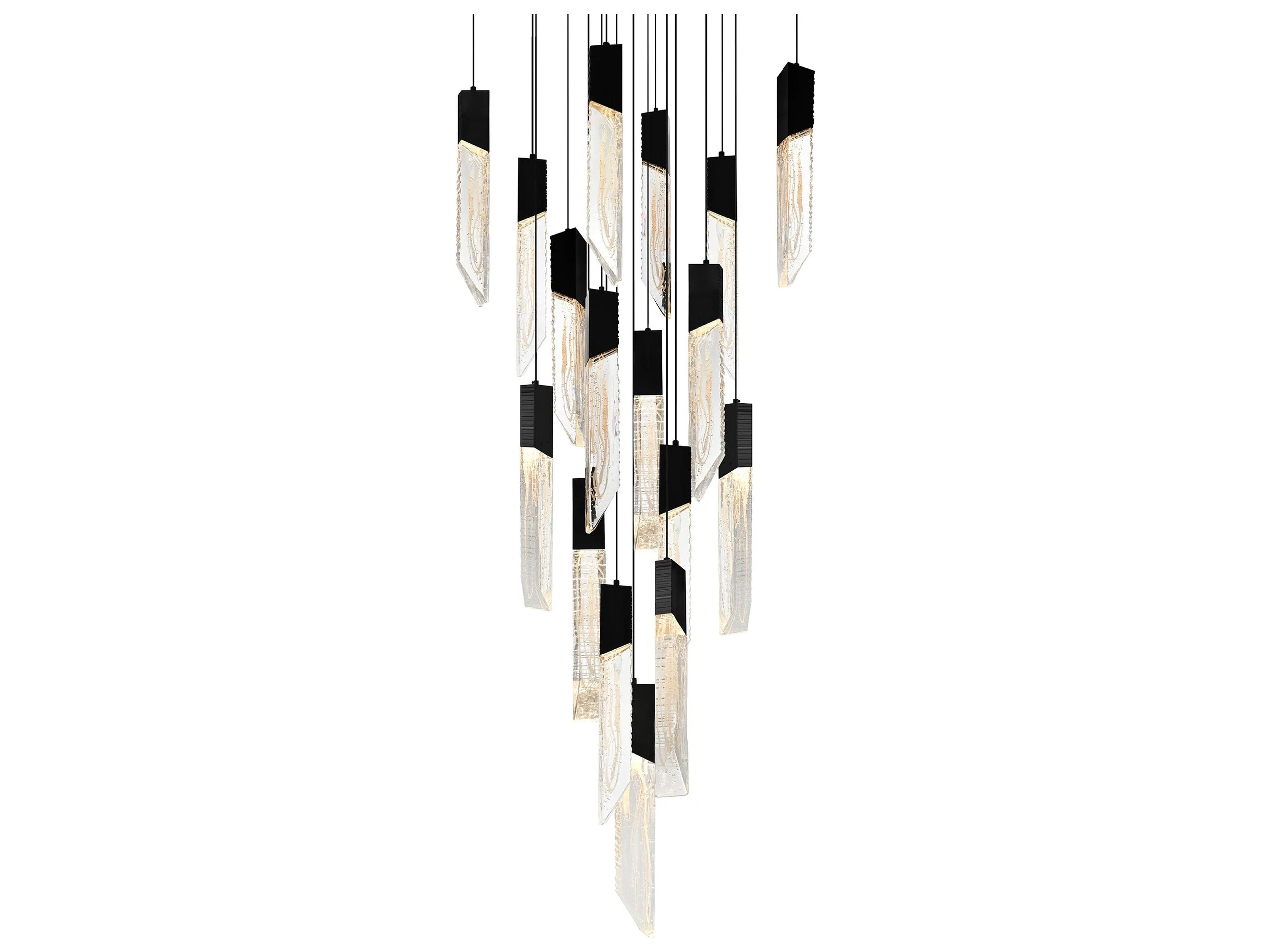 CWI Lighting Petra Black LED Tiered Pendant