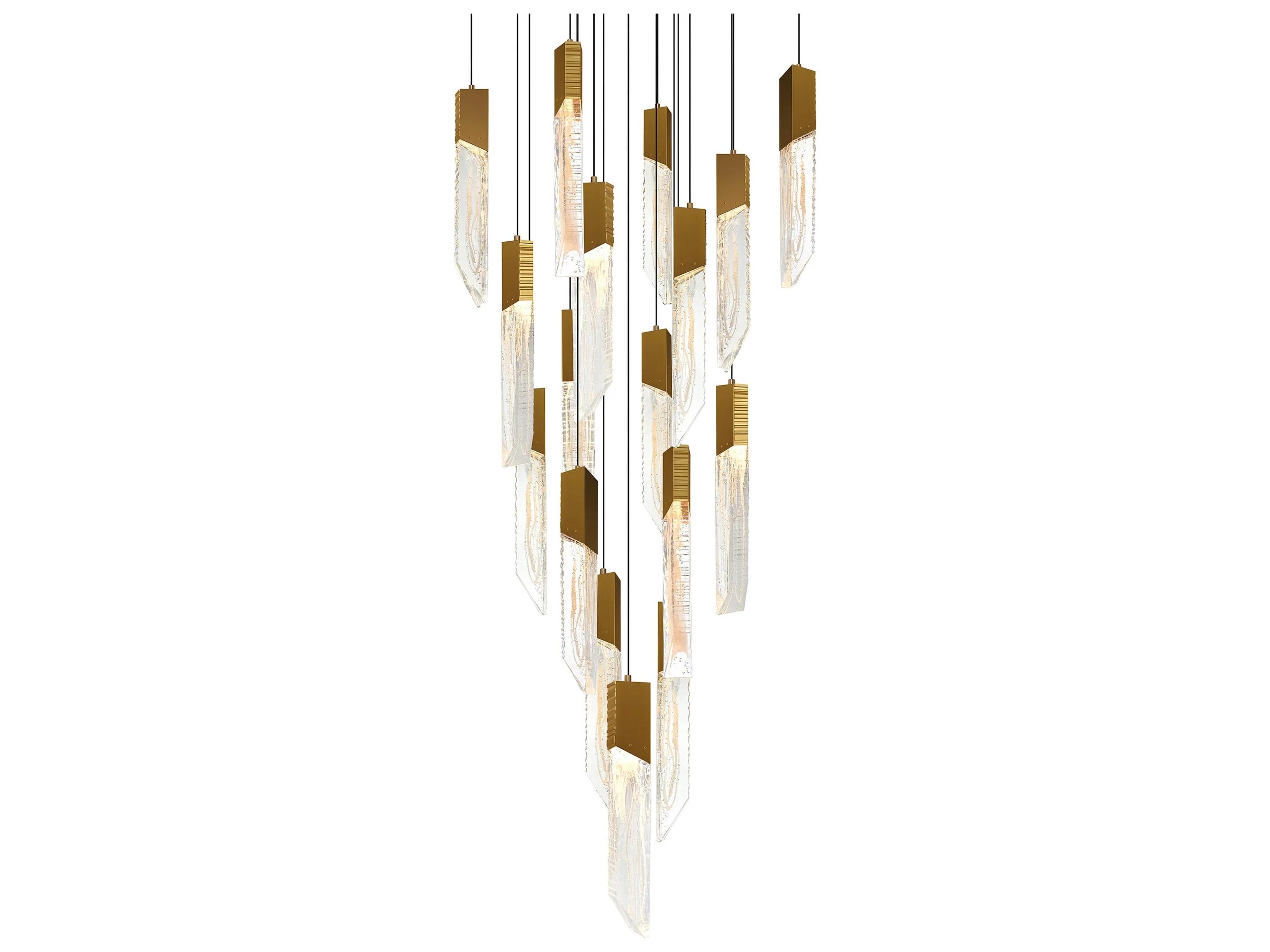CWI Lighting Petra Brass LED Tiered Pendant