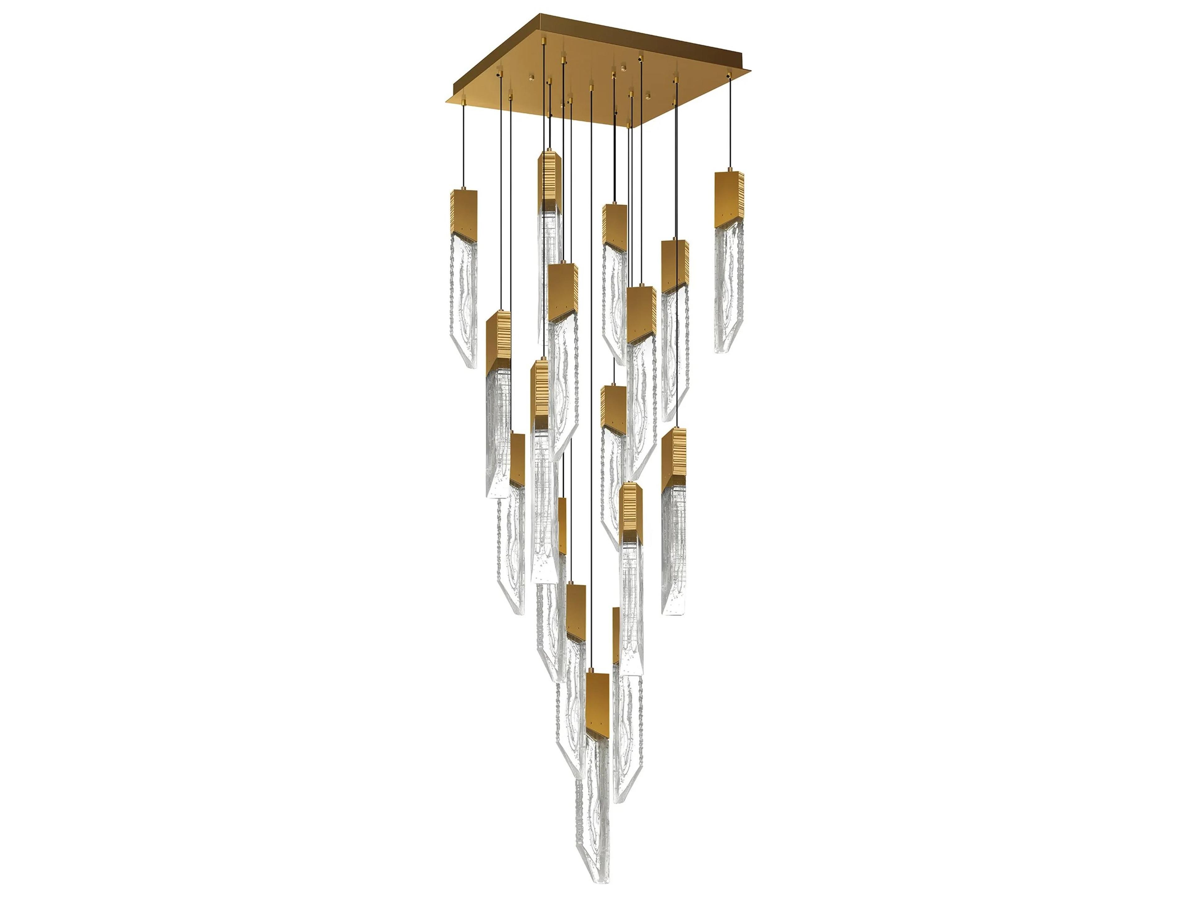 CWI Lighting Petra Brass LED Tiered Pendant