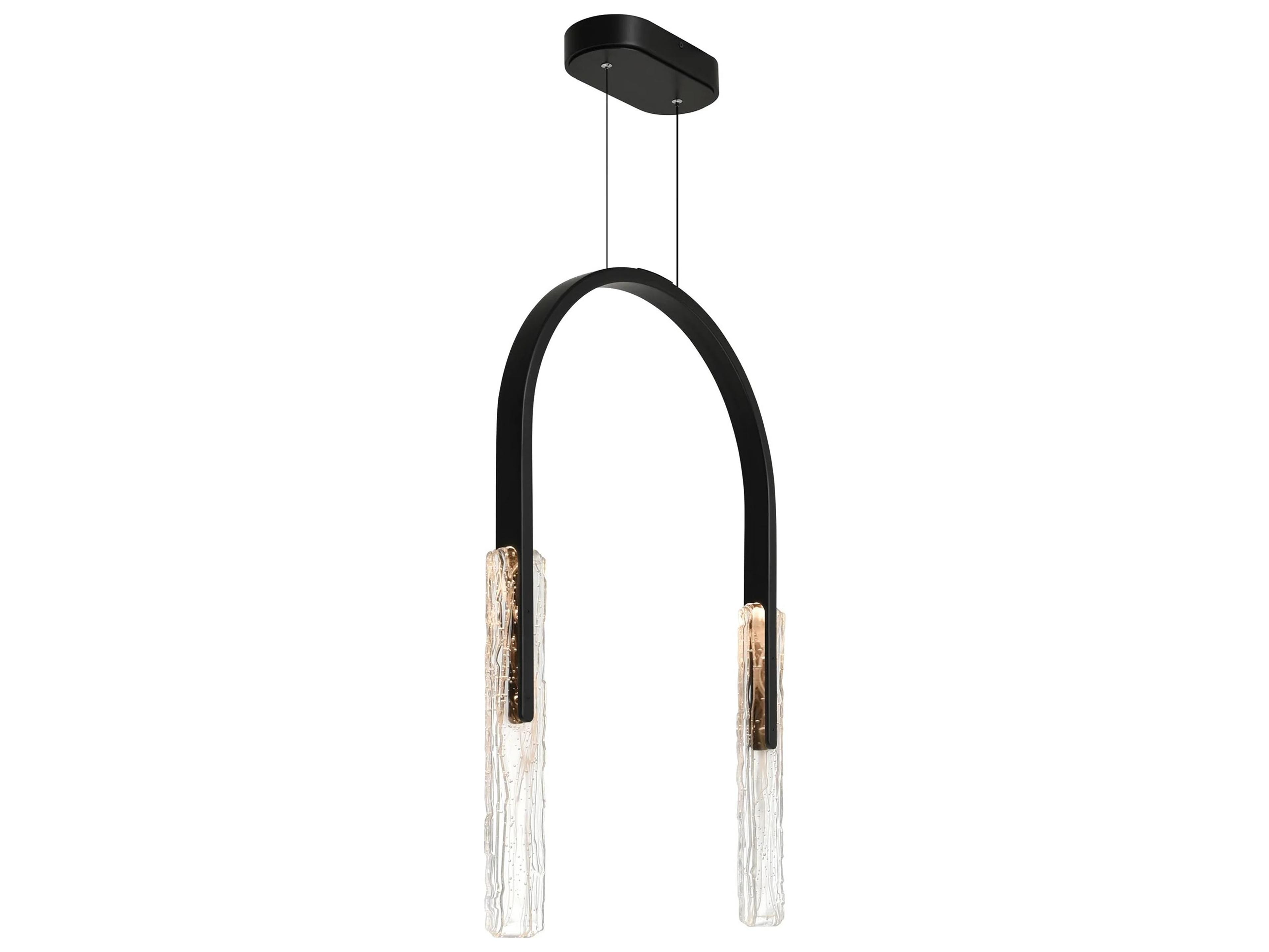 CWI Lighting Curva Black LED Linear Chandelier