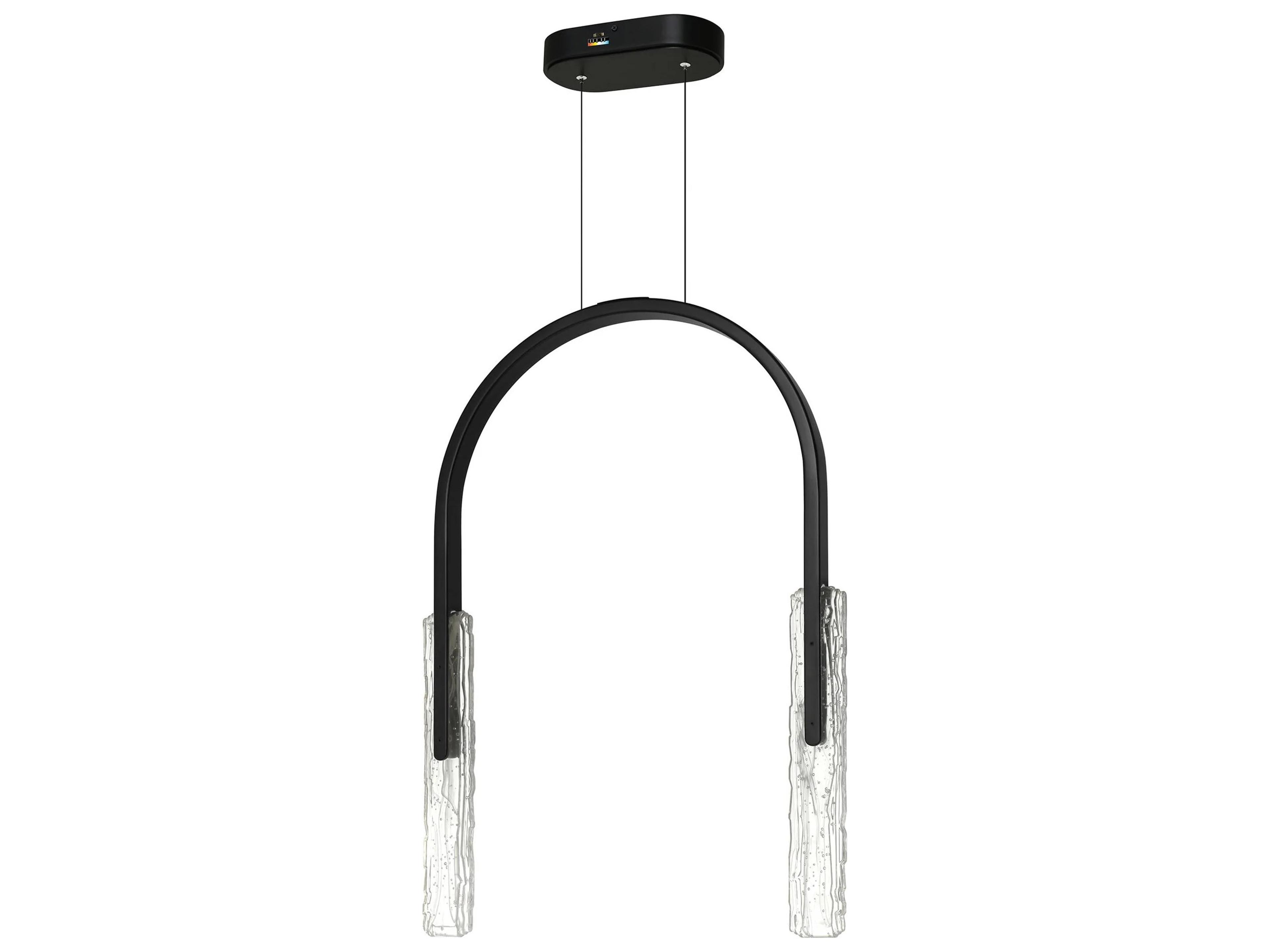 CWI Lighting Curva Black LED Linear Chandelier