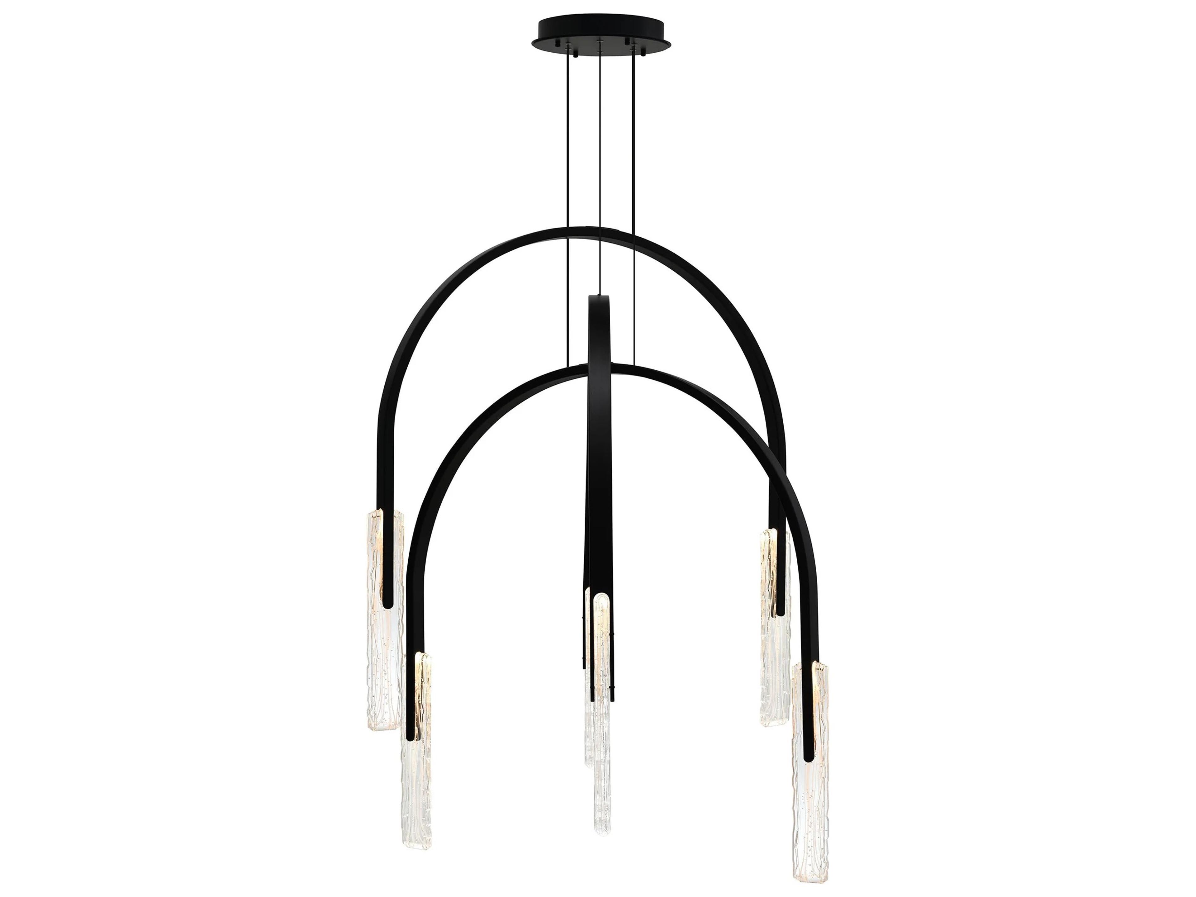 CWI Lighting Curva Black LED Tiered Chandelier