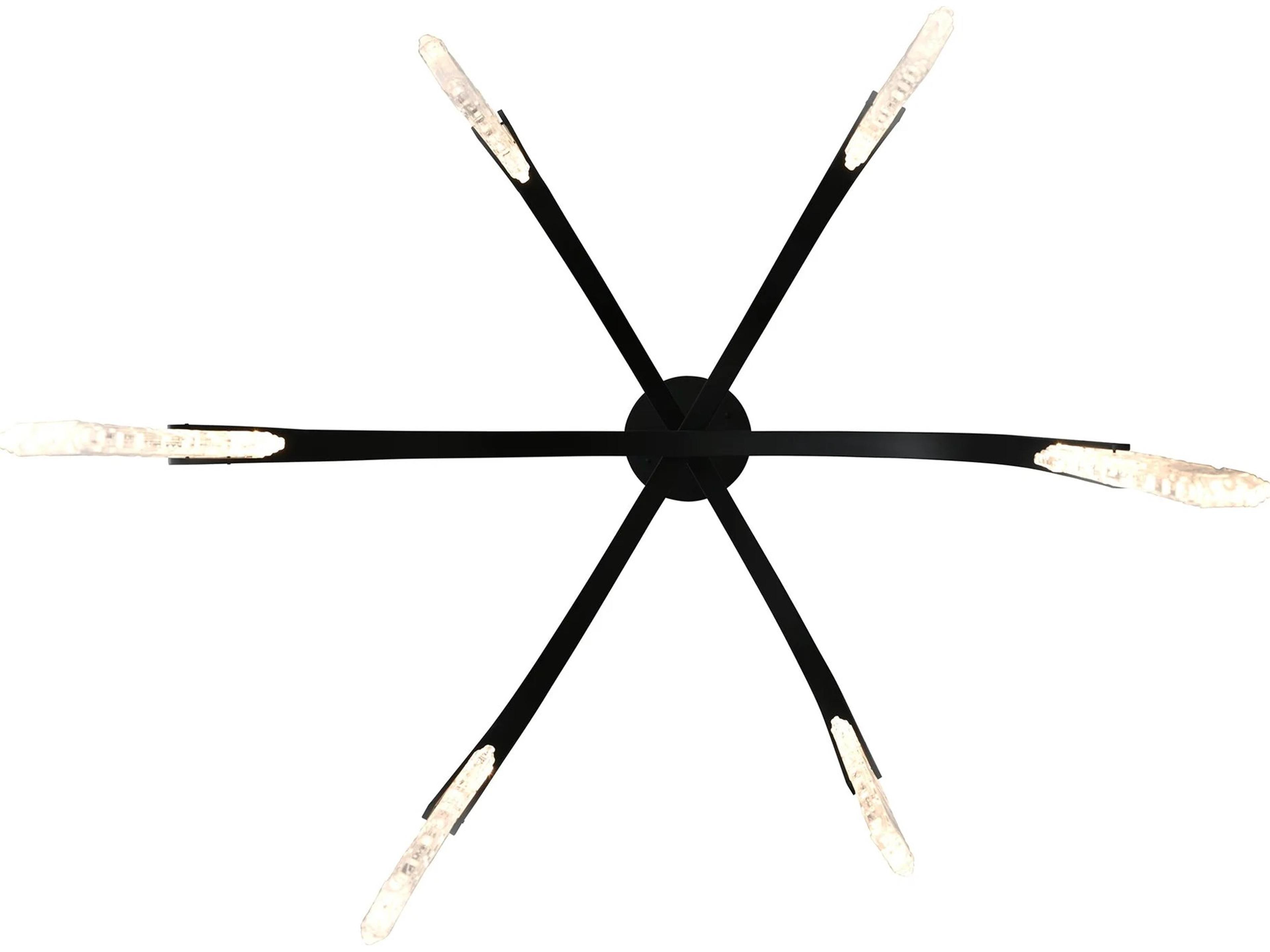 CWI Lighting Curva Black LED Tiered Chandelier