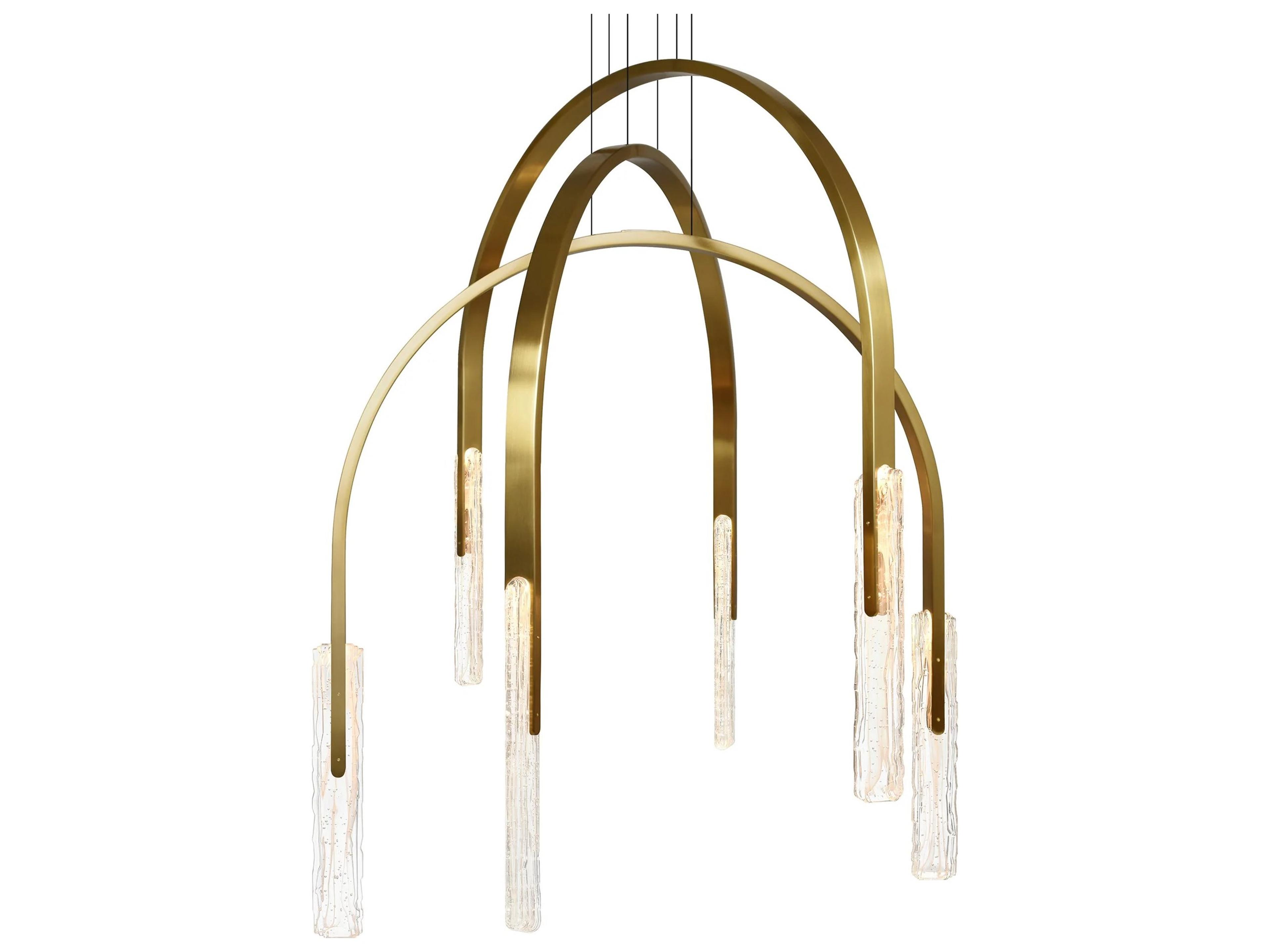 CWI Lighting Curva Brass LED Tiered Chandelier