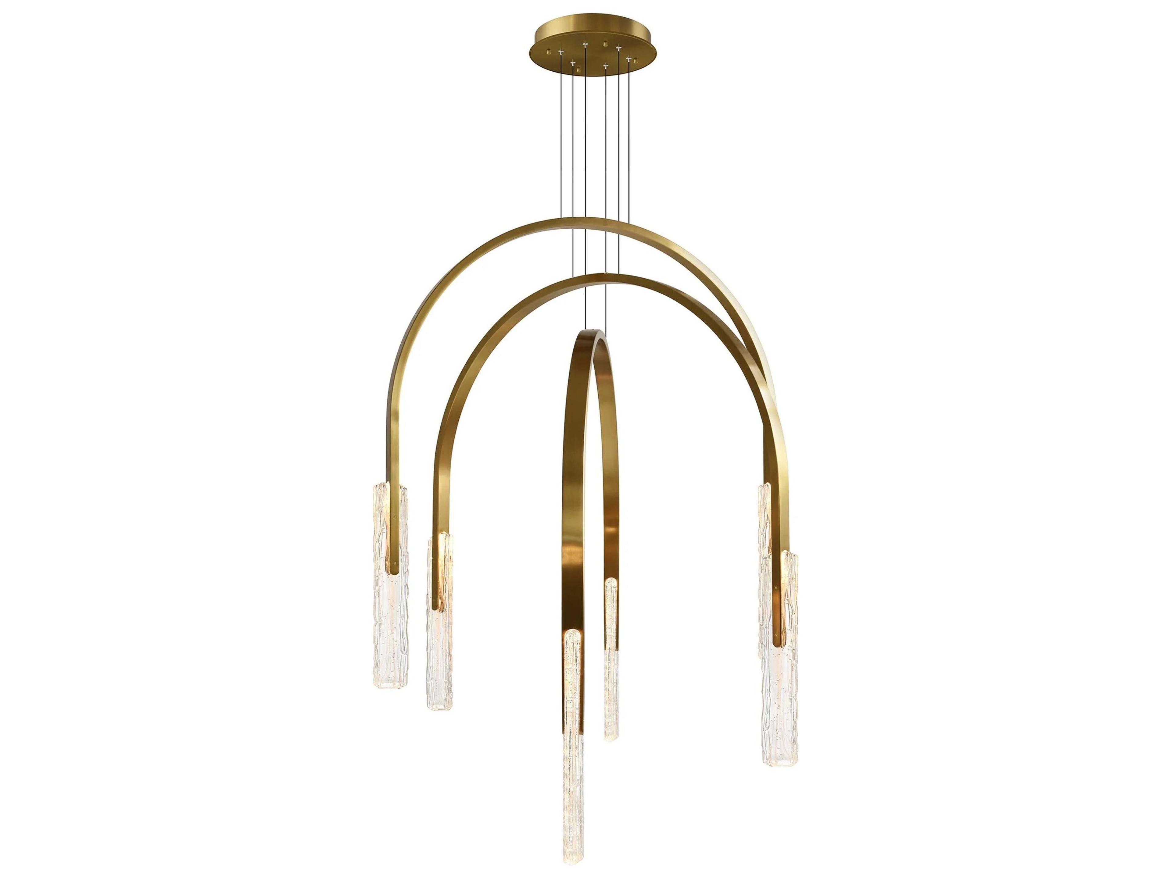 CWI Lighting Curva Brass LED Tiered Chandelier