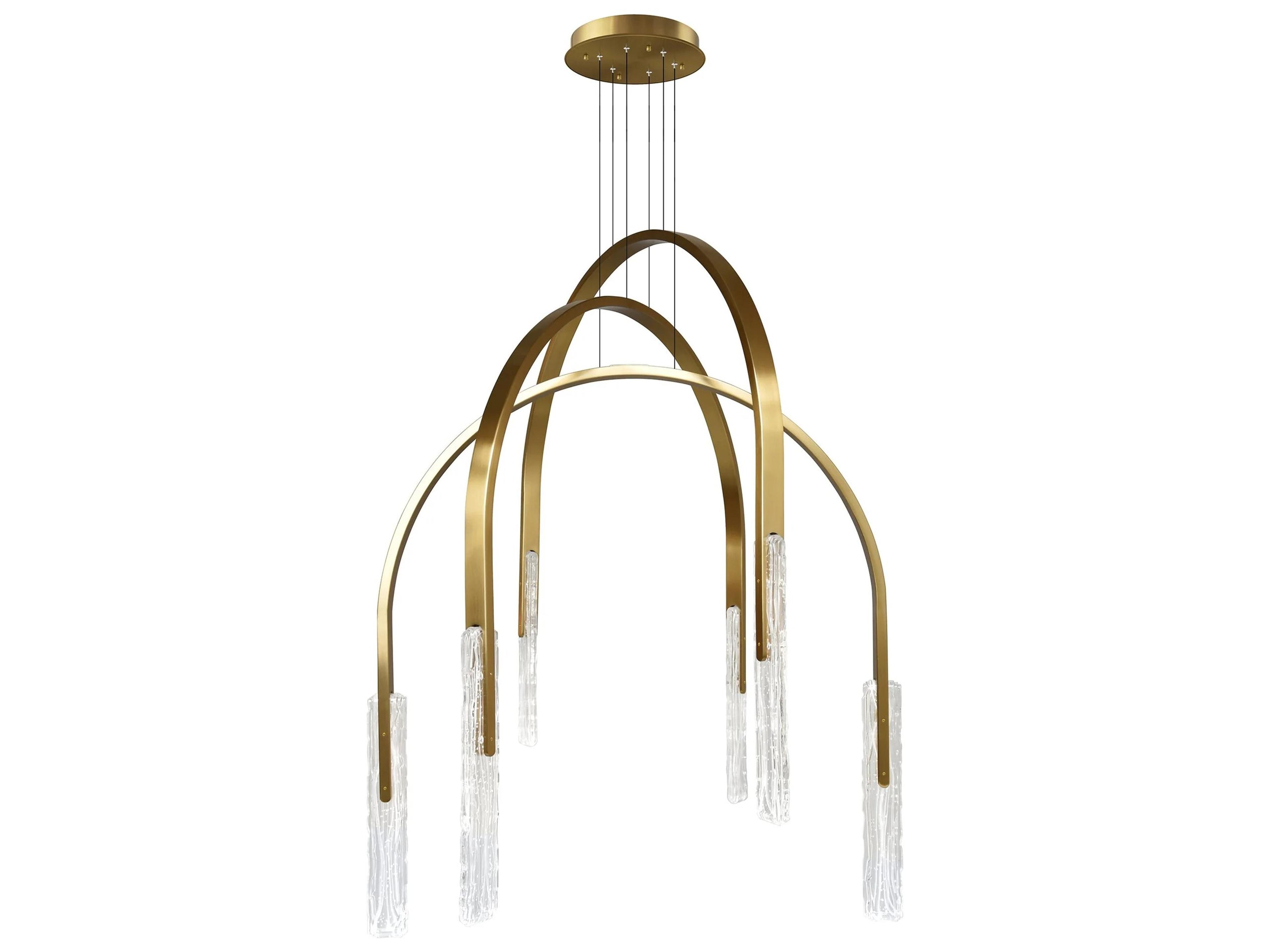 CWI Lighting Curva Brass LED Tiered Chandelier