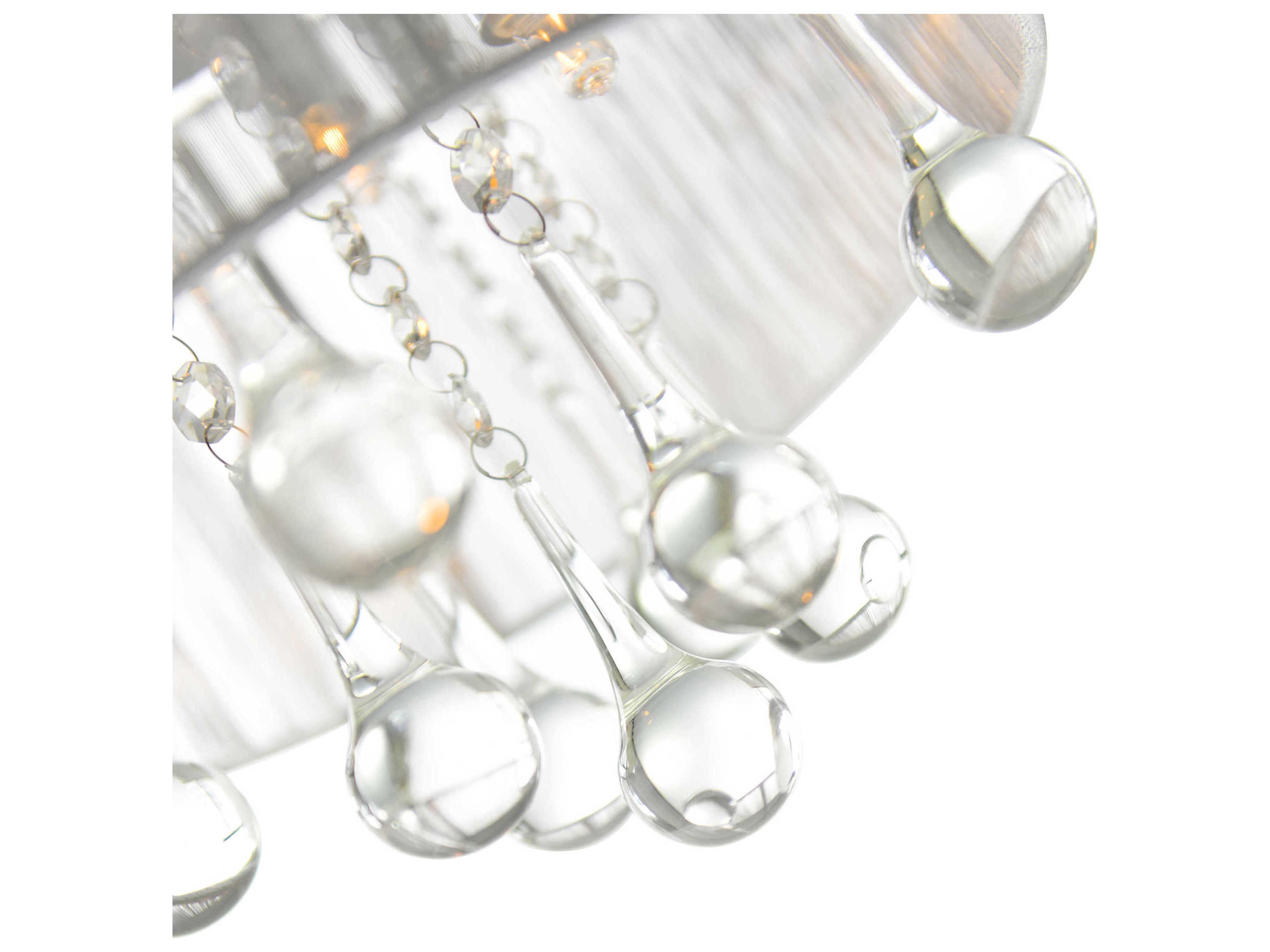 CWI Lighting Water Drop 4-Light Chrome Drum Flush Mount