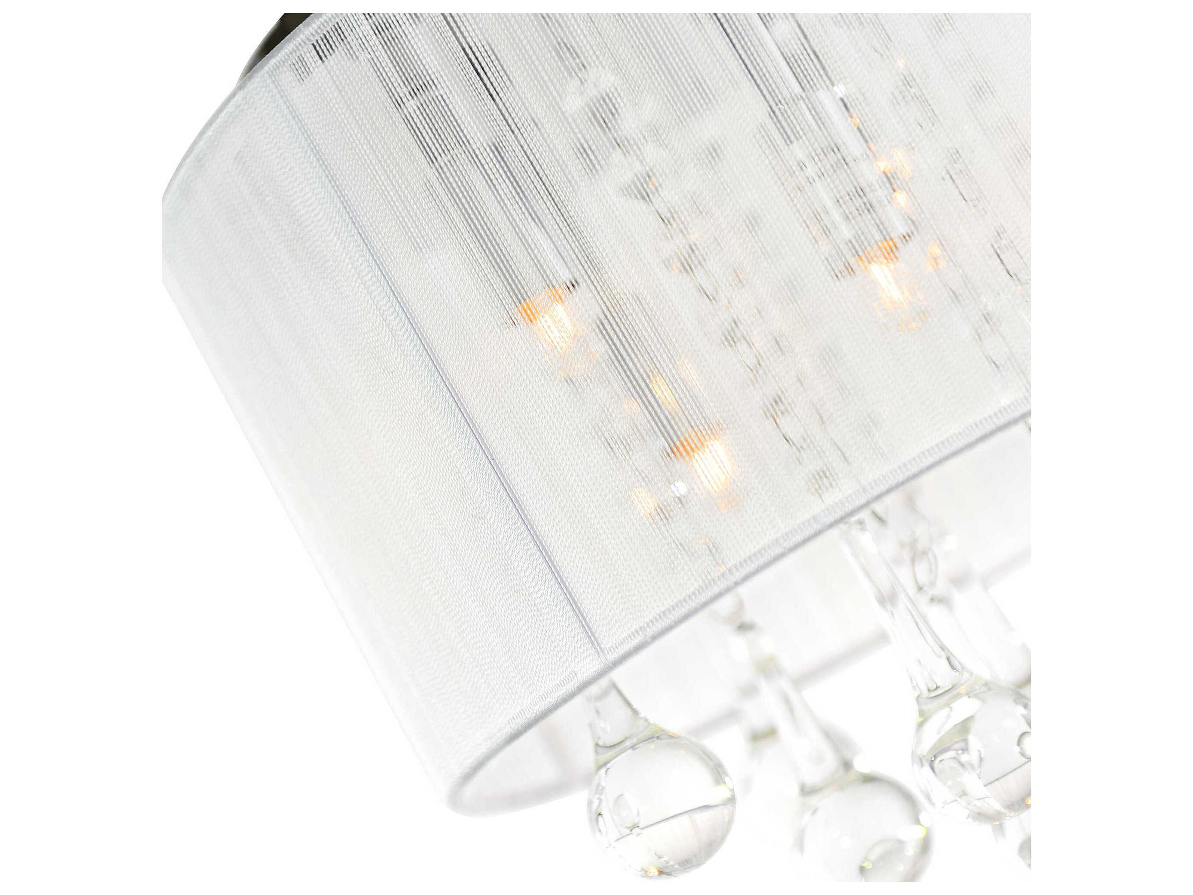 CWI Lighting Water Drop 4-Light Chrome Drum Flush Mount