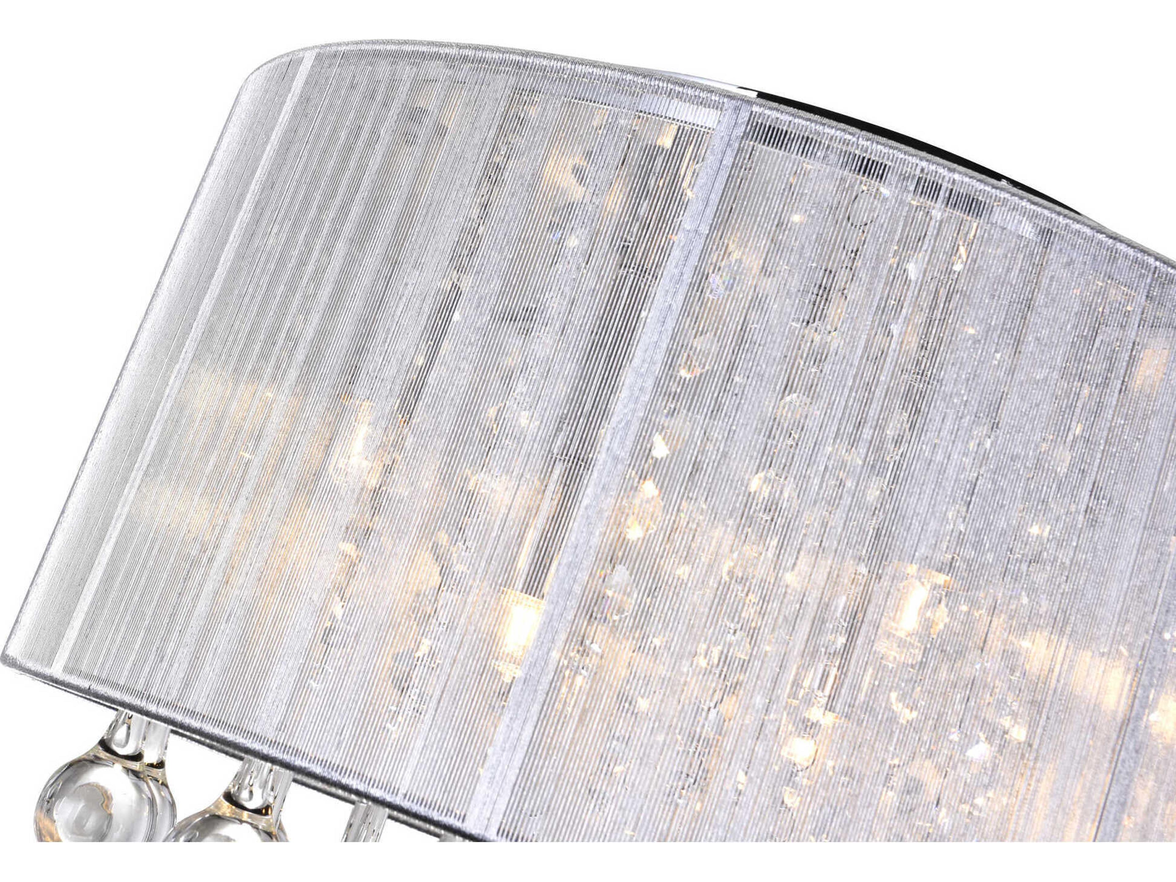 CWI Lighting Water Drop 6-Light Chrome Drum Flush Mount