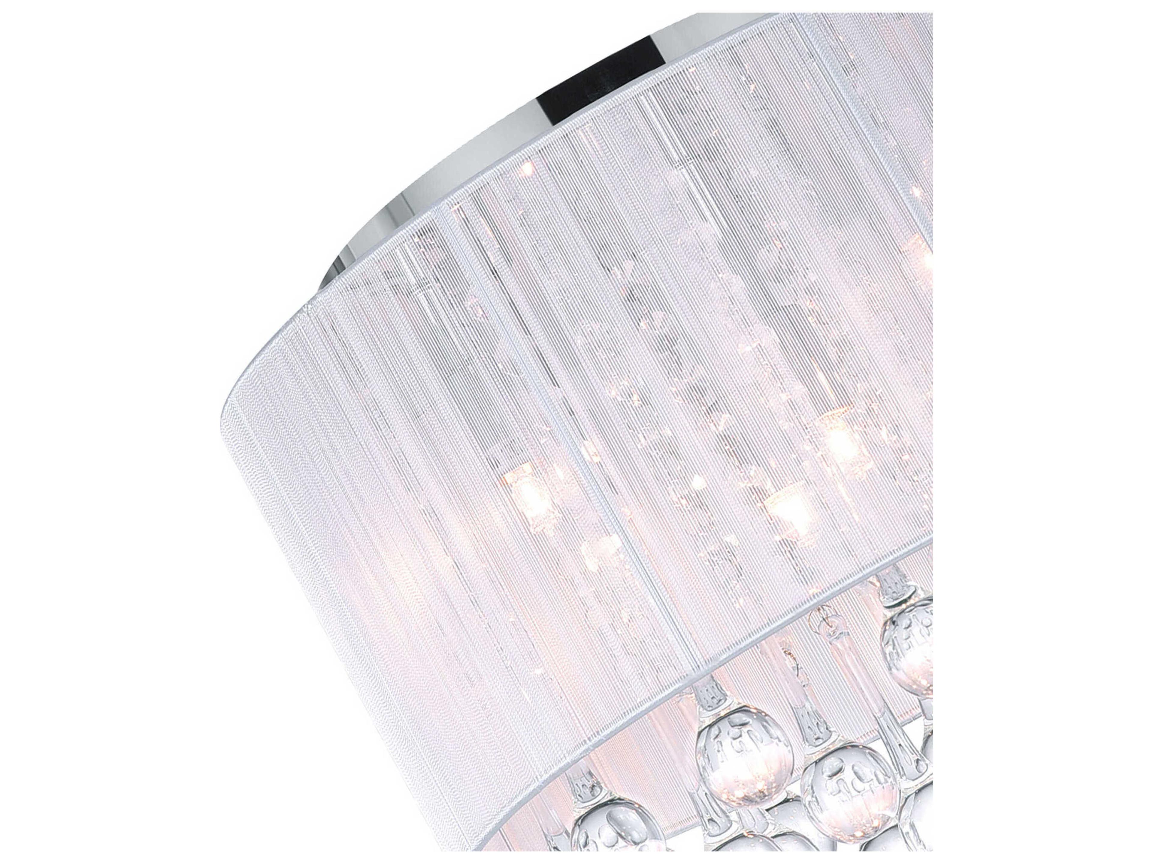 CWI Lighting Water Drop 6-Light Chrome Drum Flush Mount