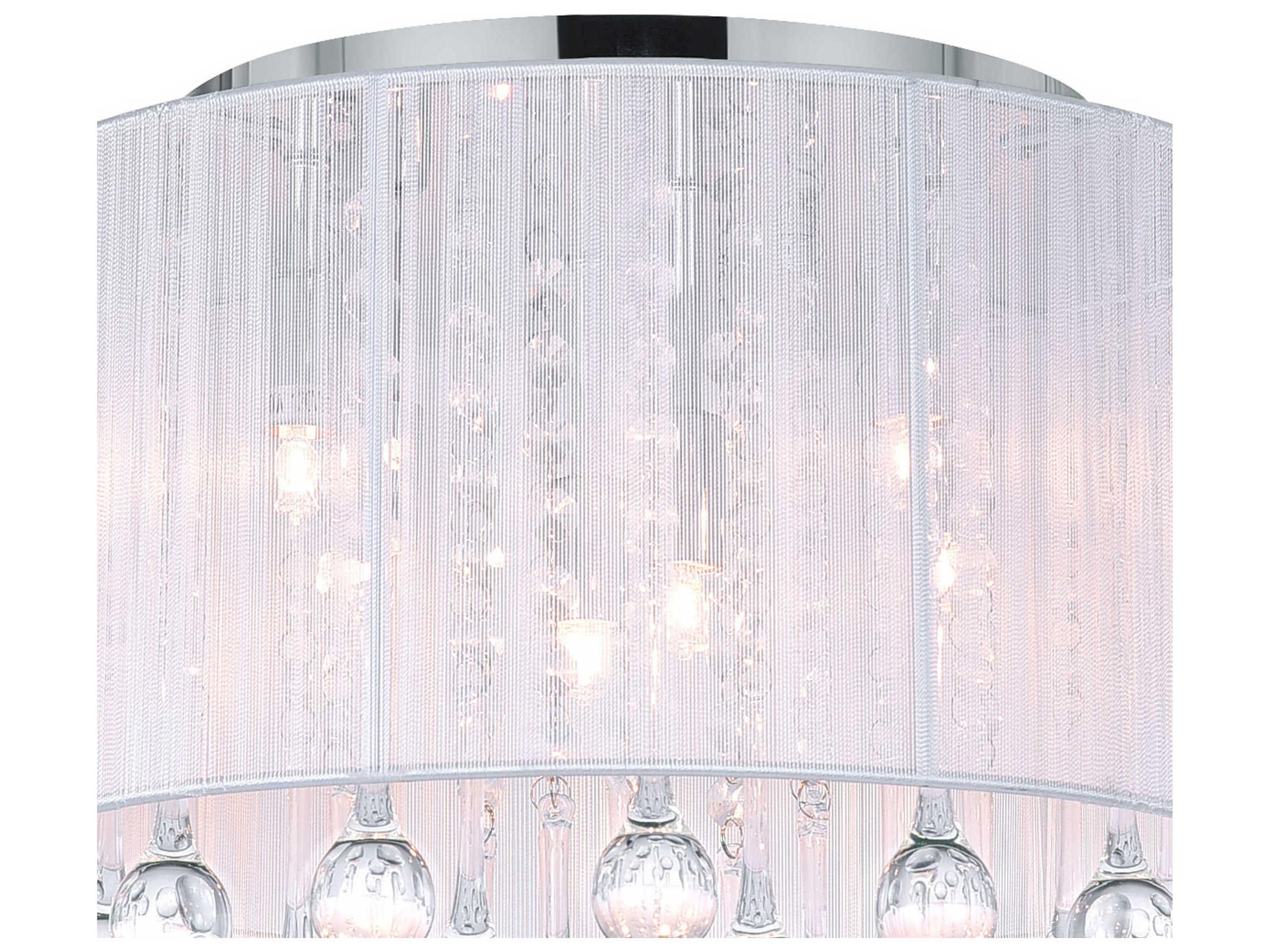 CWI Lighting Water Drop 6-Light Chrome Drum Flush Mount