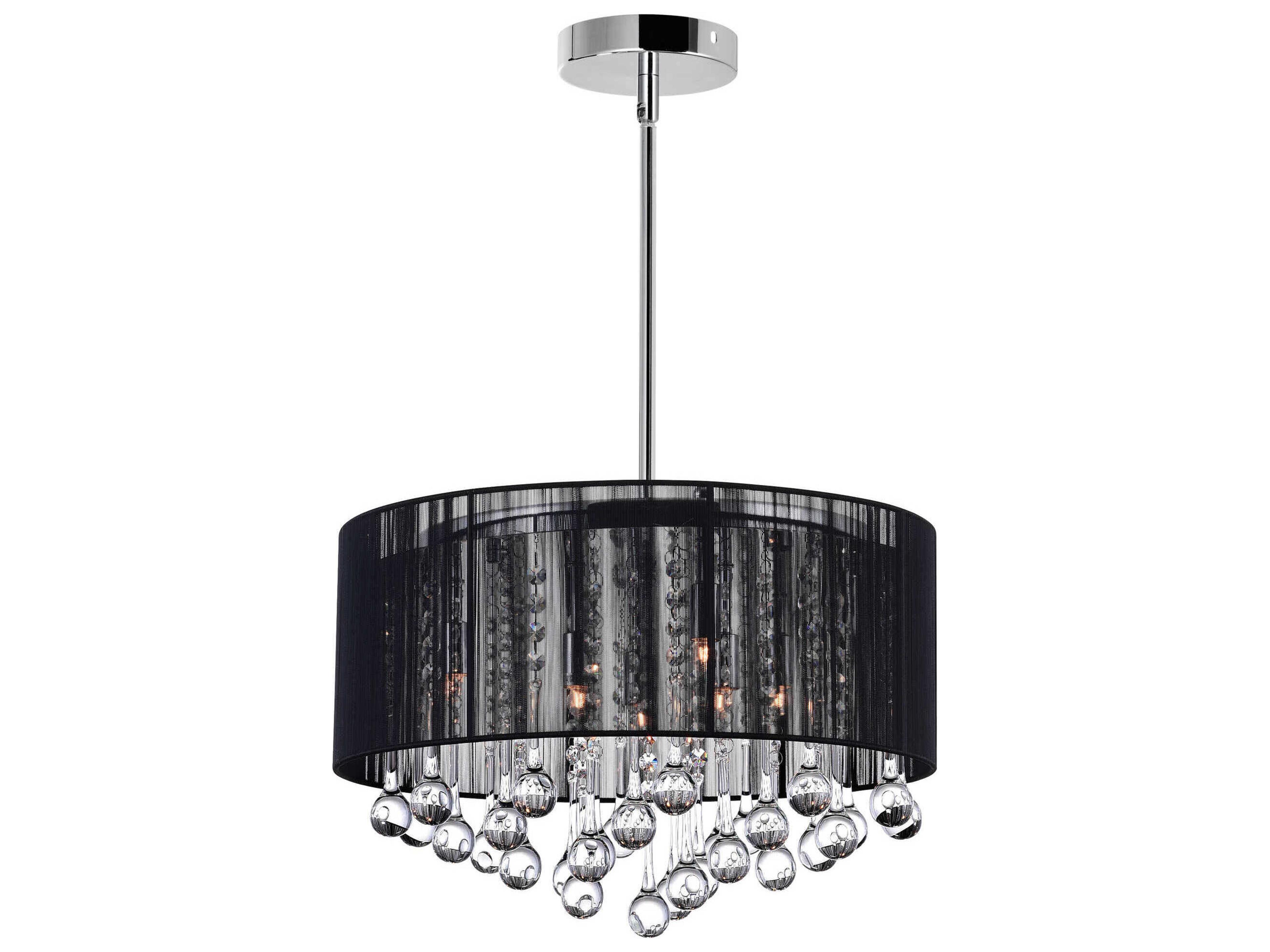 Water Drop 6-Light Chrome Drum Chandelier