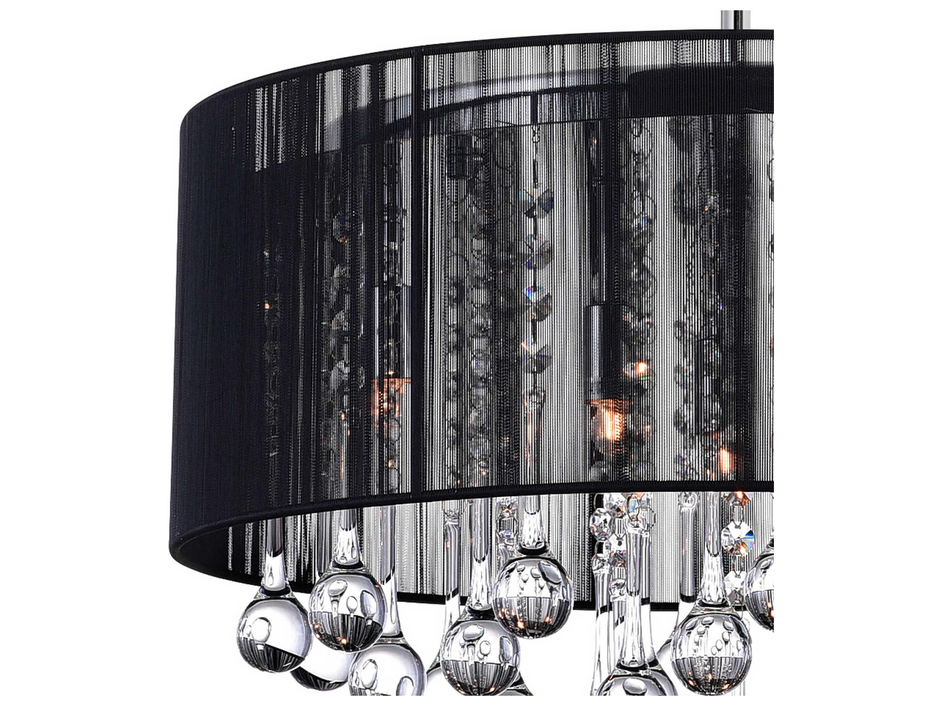 CWI Lighting Water Drop 6-Light Chrome Drum Chandelier