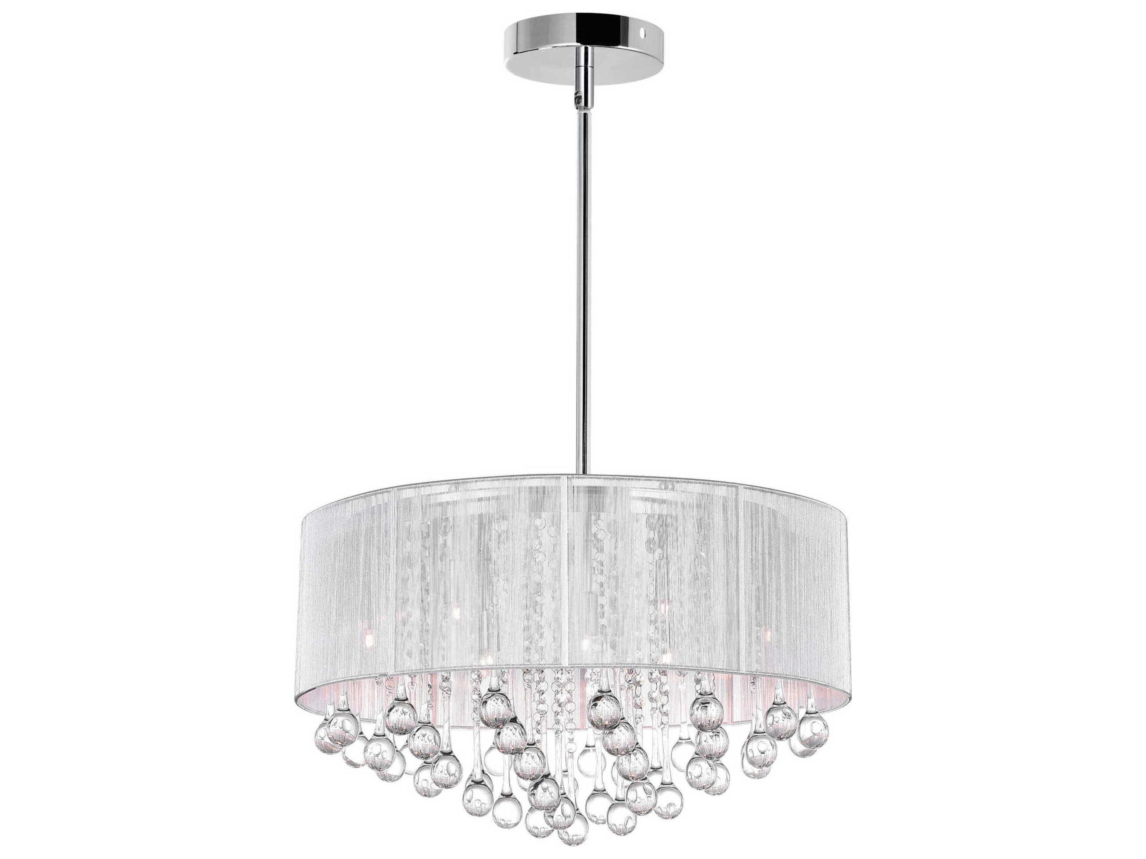 Water Drop 9-Light Chrome Drum Chandelier