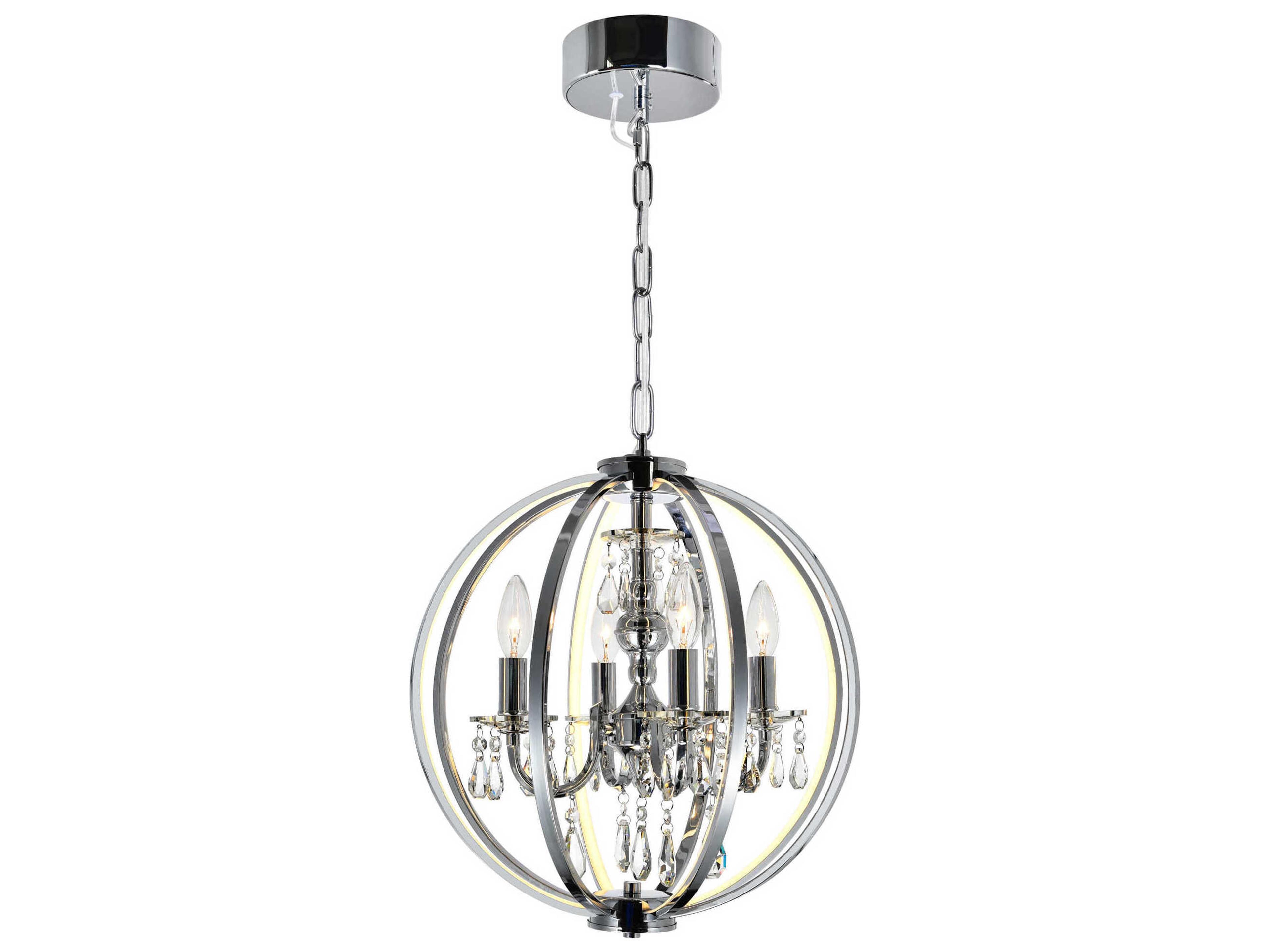 Abia 4-Light Chrome Globe Chandelier