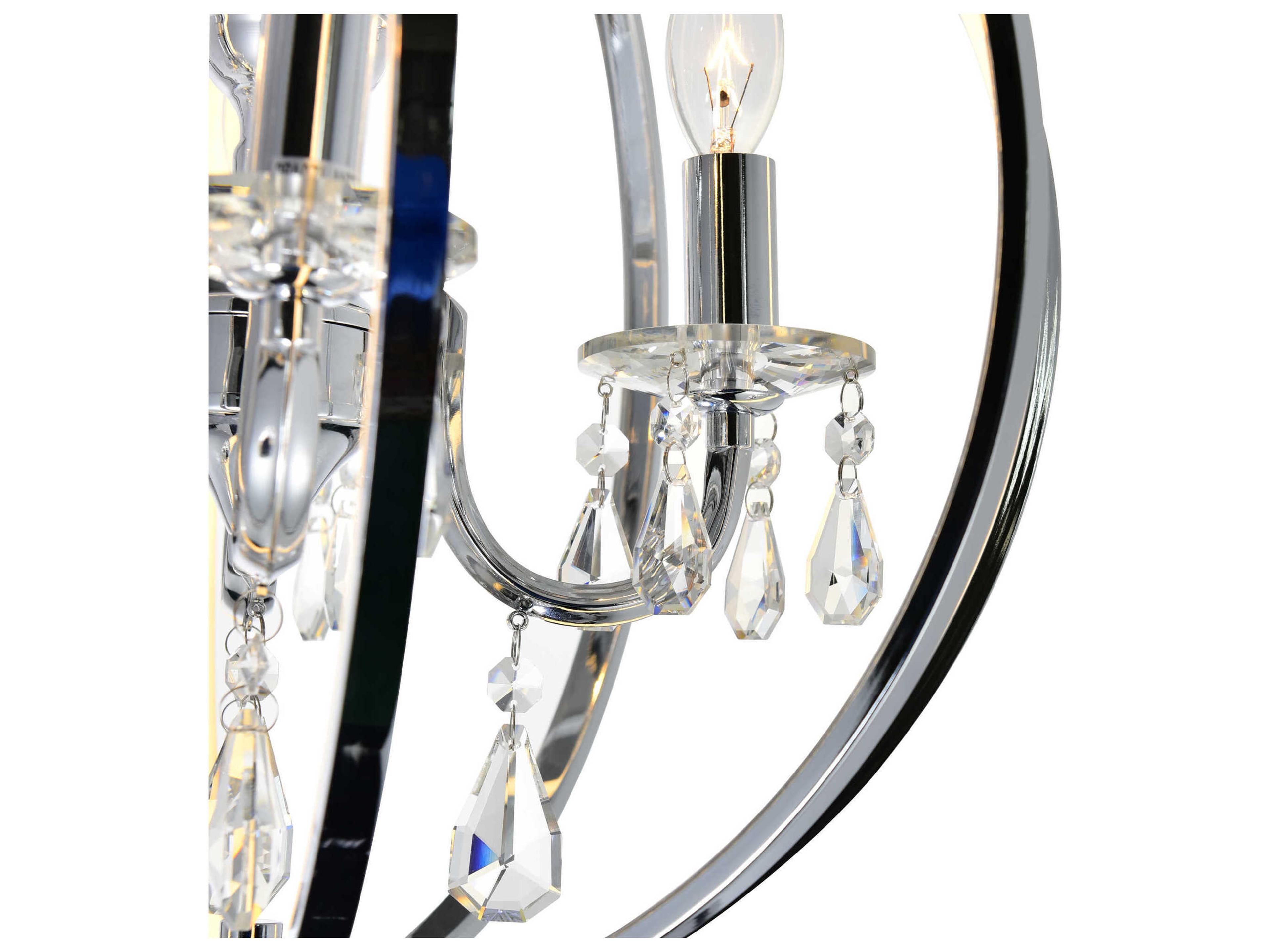 CWI Lighting Abia 4-Light Chrome Globe Chandelier
