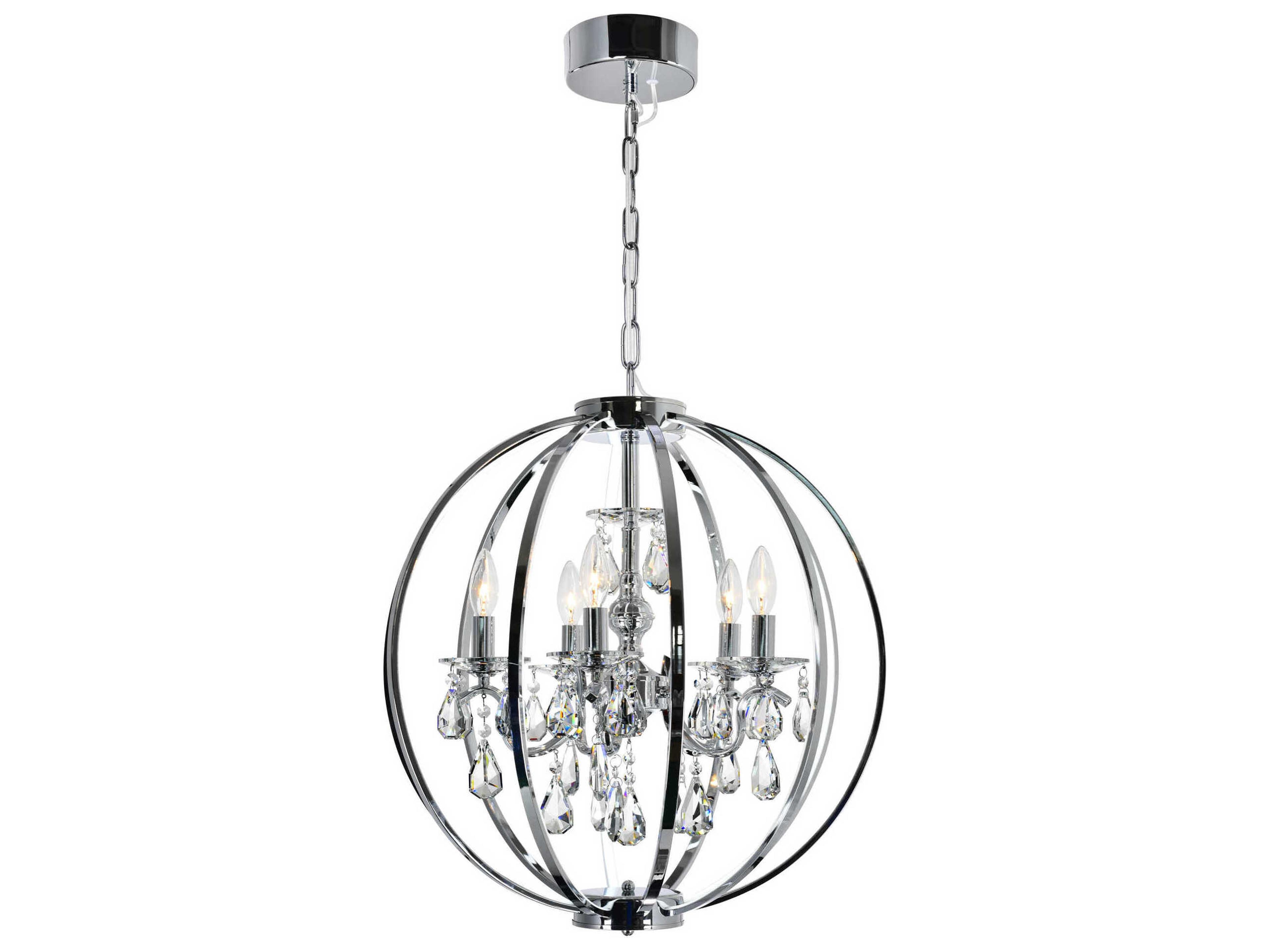 Abia 5-Light Chrome Globe Chandelier