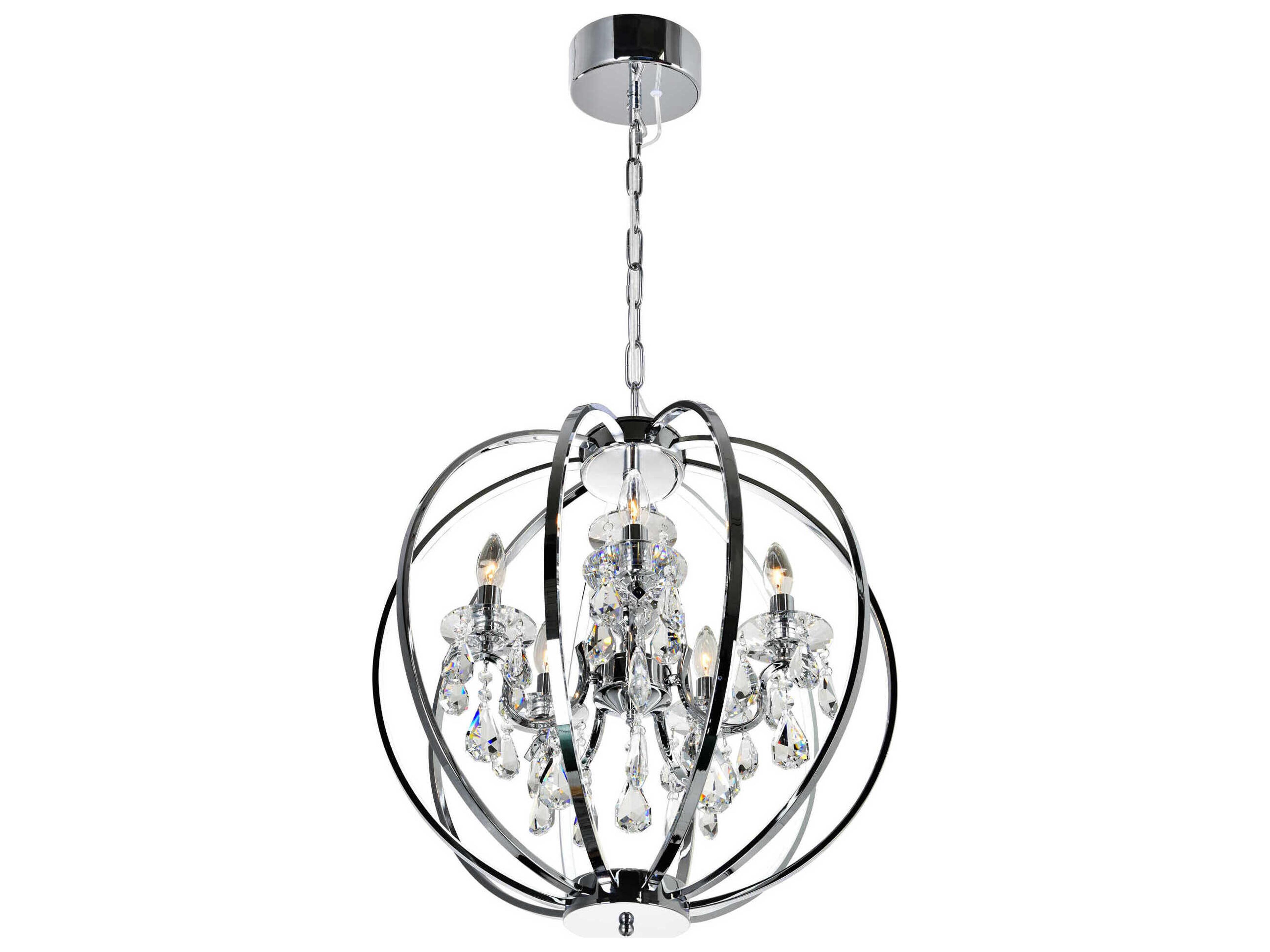 CWI Lighting Abia 5-Light Chrome Globe Chandelier