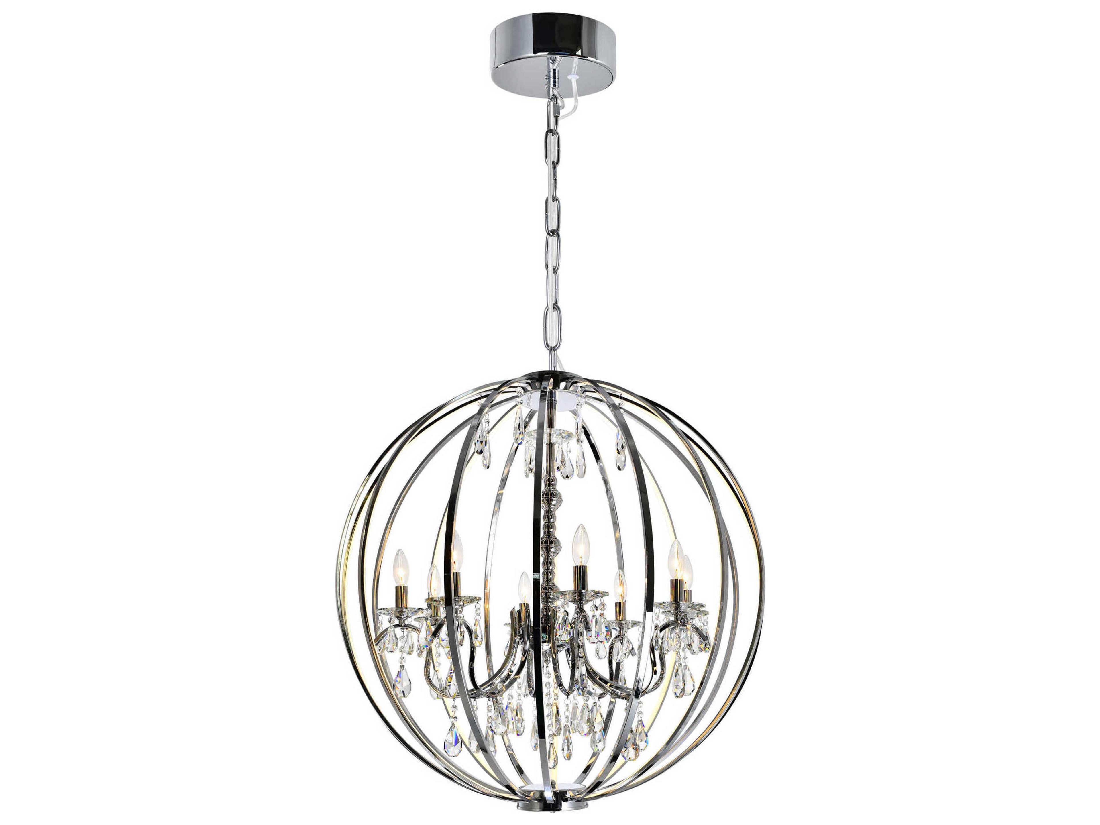 Abia 8-Light Chrome Globe Chandelier