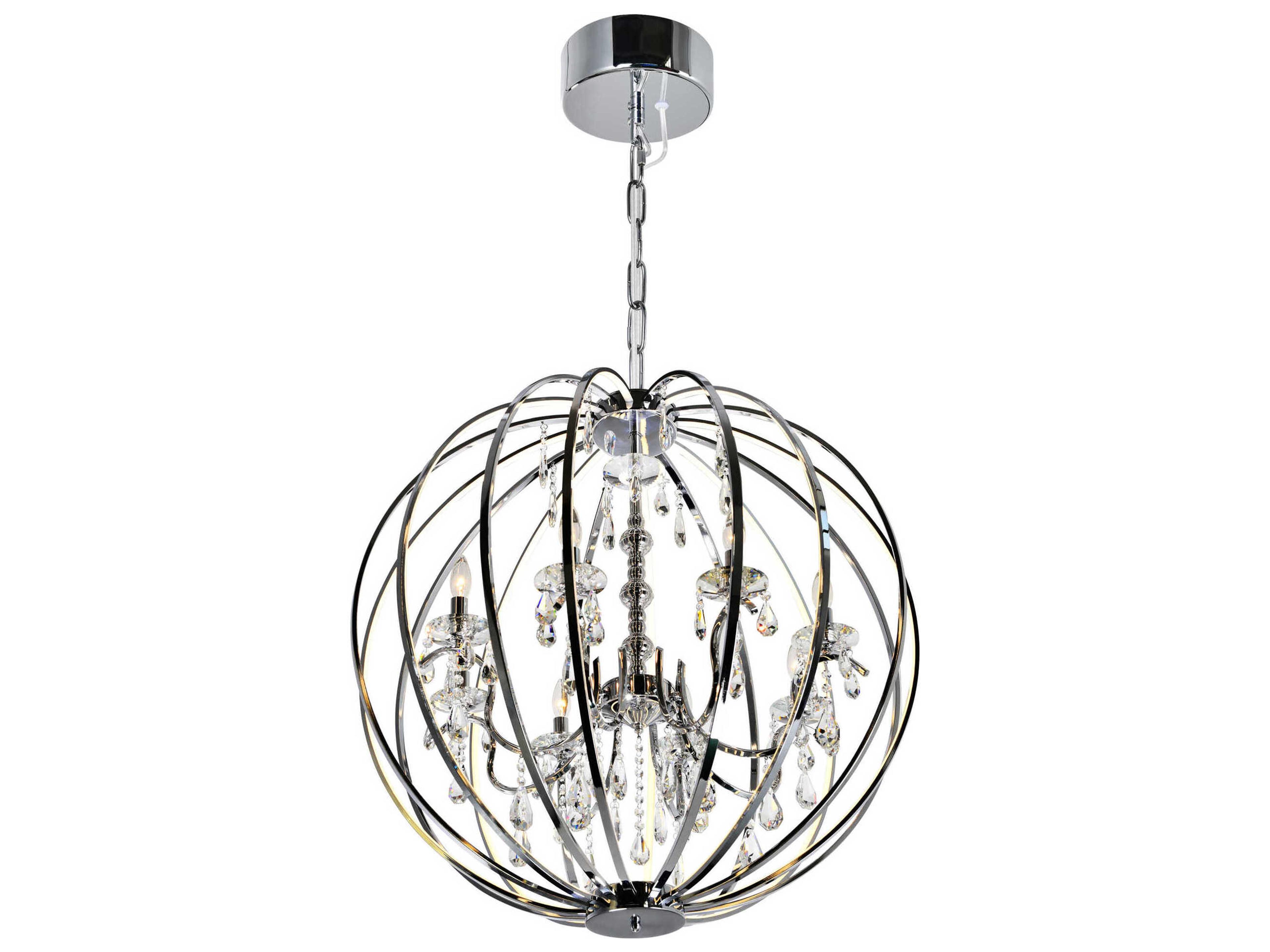 CWI Lighting Abia 8-Light Chrome Globe Chandelier