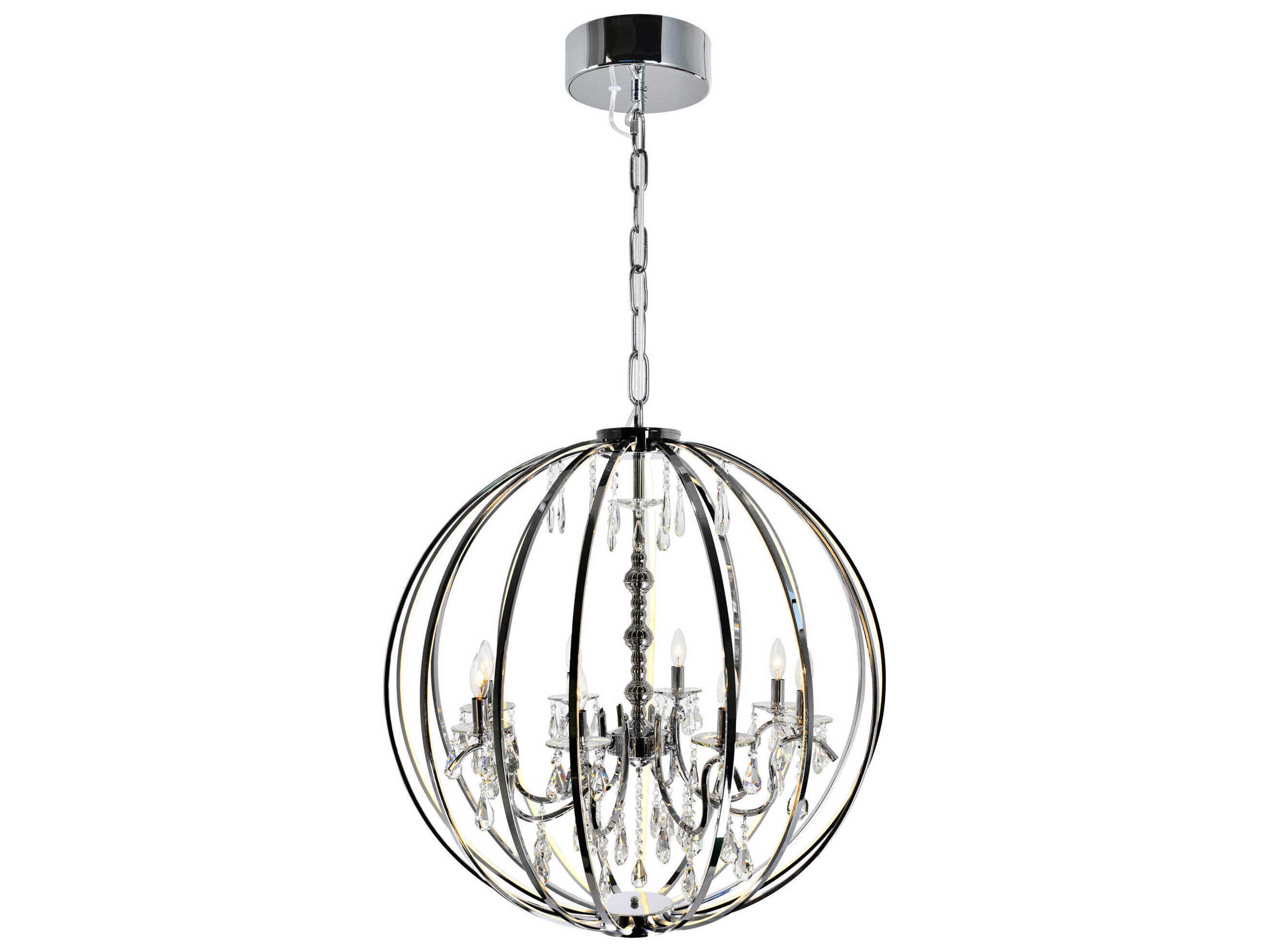 CWI Lighting Abia 8-Light Chrome Globe Chandelier