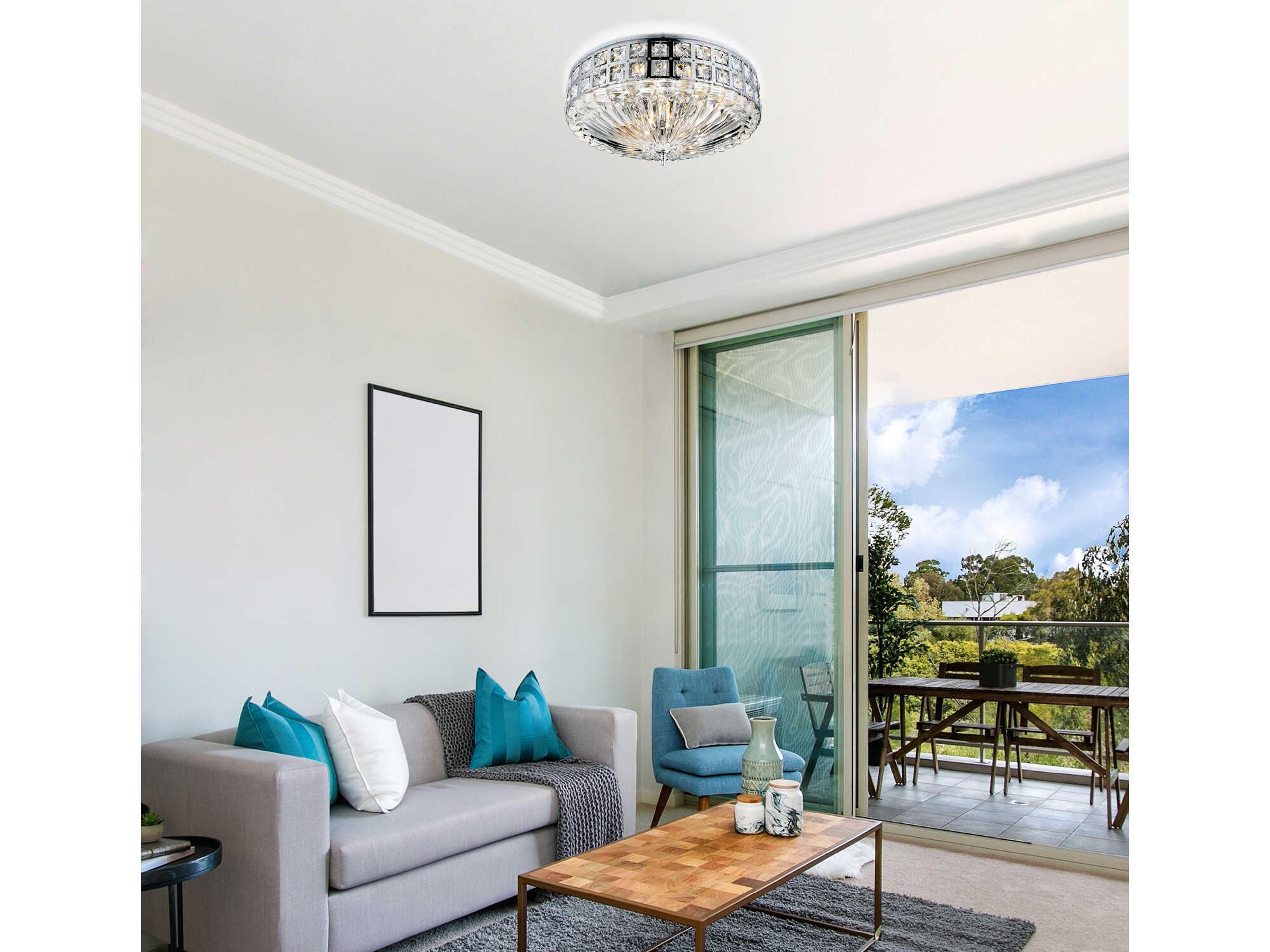 CWI Lighting Bloome 4-Light Chrome Traditional Flush Mount