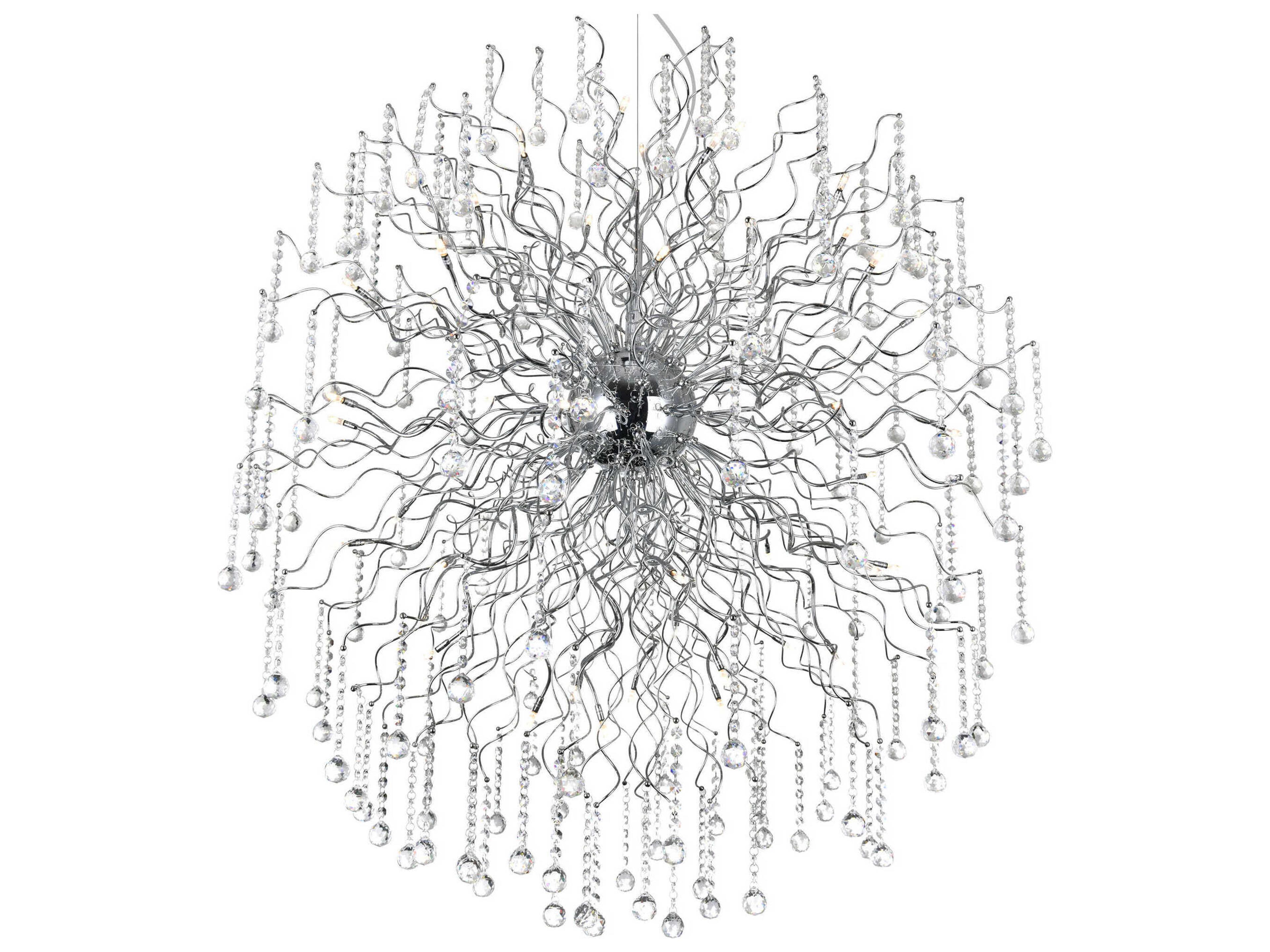 CWI Lighting Cherry Blossom 48-Light Chrome Chandelier