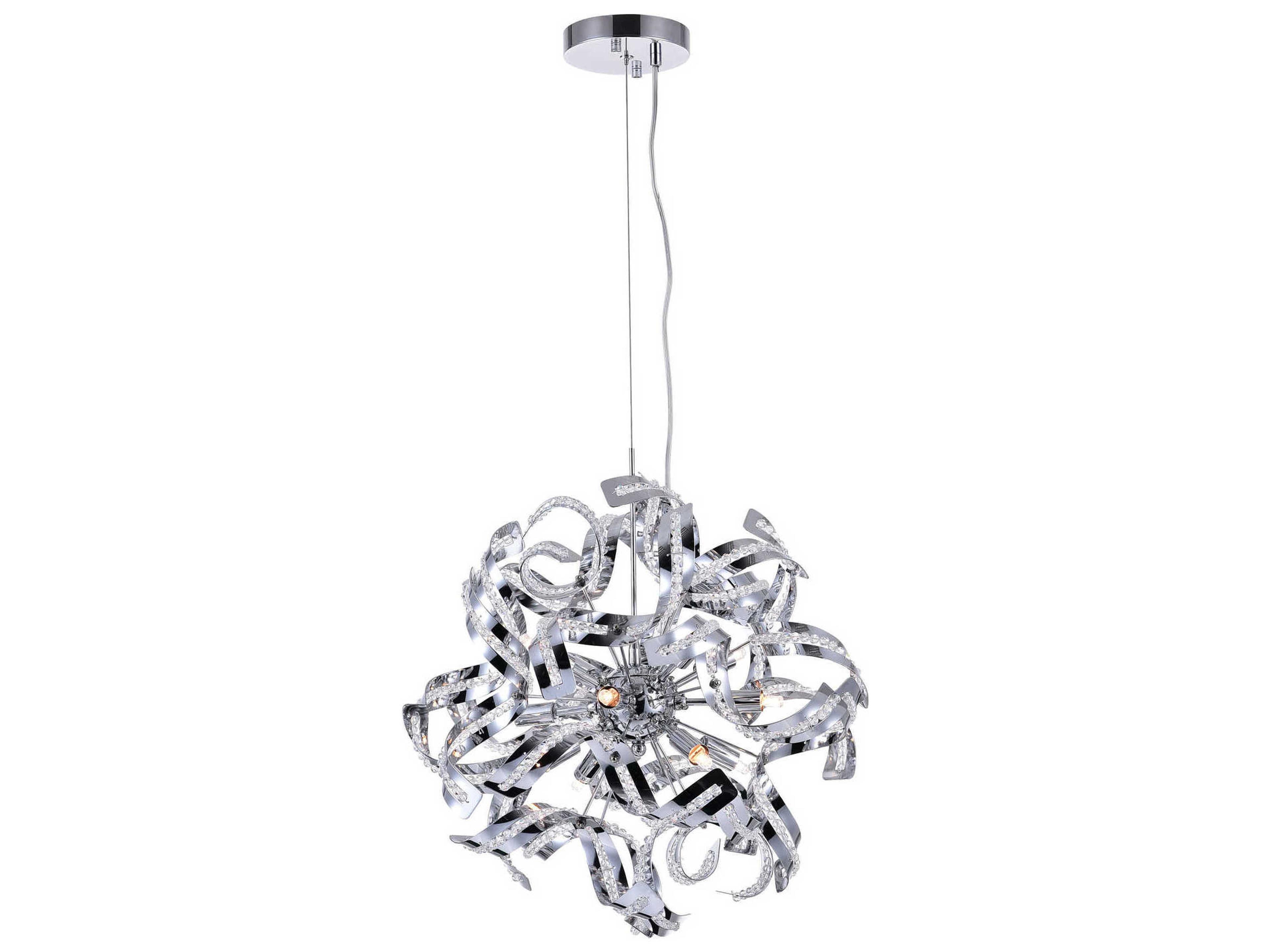 CWI Lighting Swivel 12-Light Chrome Sputnik Chandelier